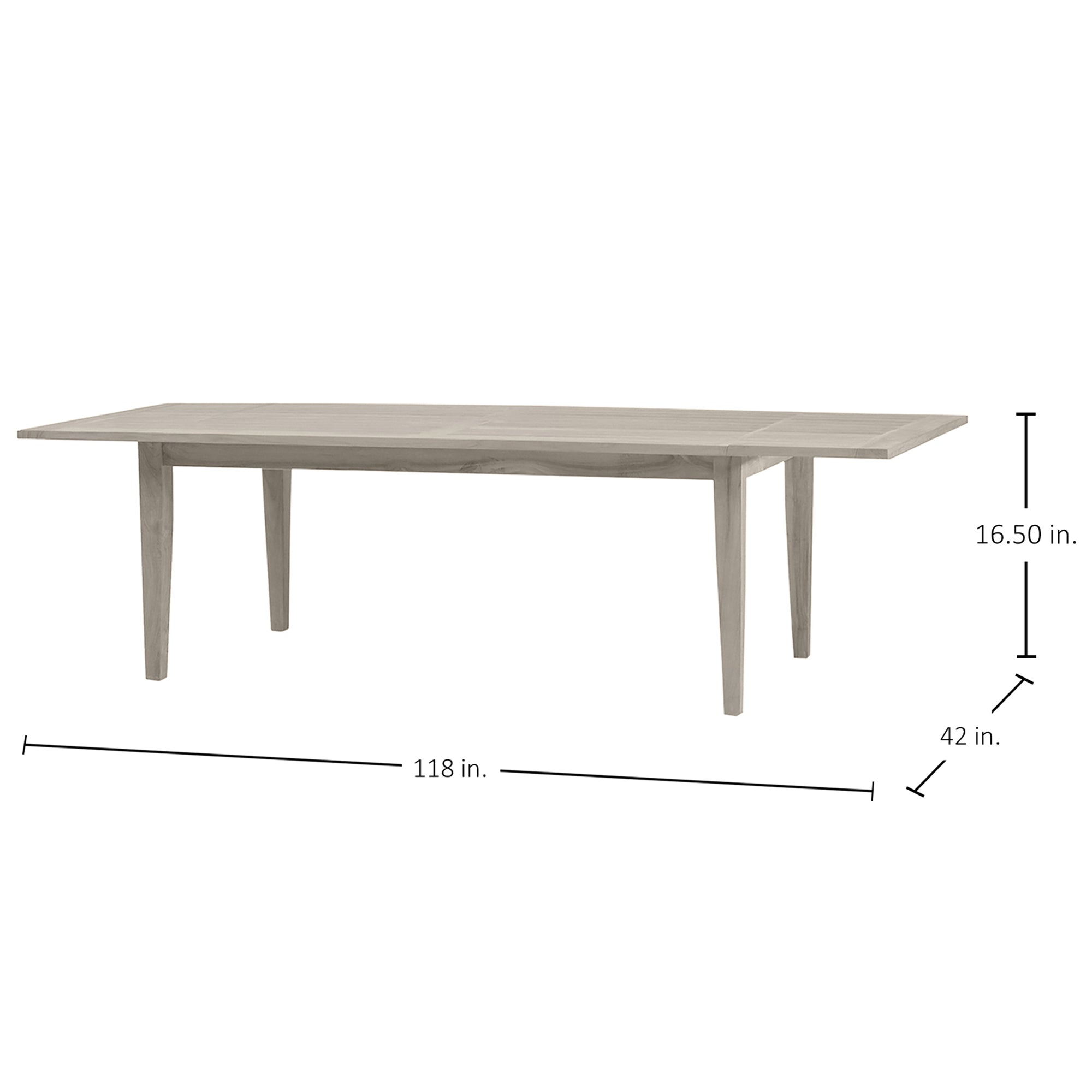 Teak Extension Farm Table W/ Hole