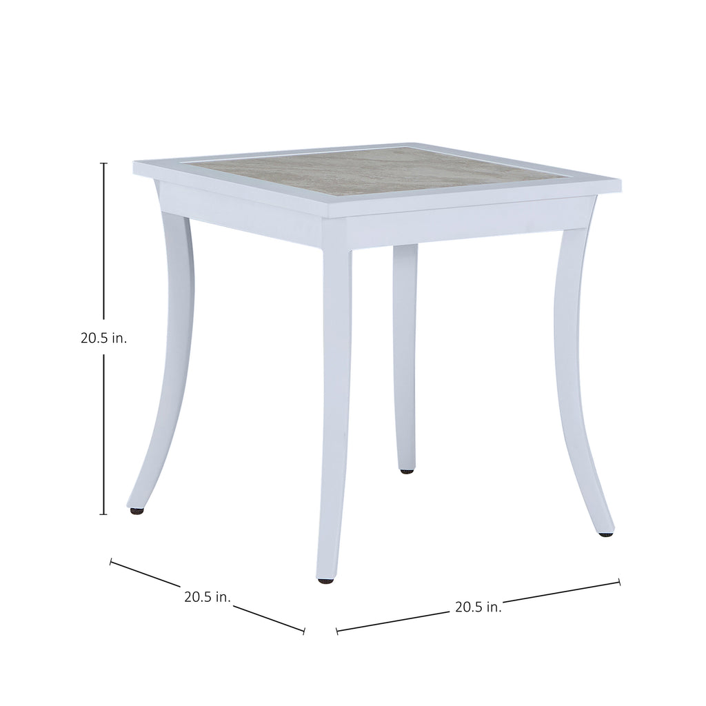 Bermuda Aluminum with Porcelain Top End Table