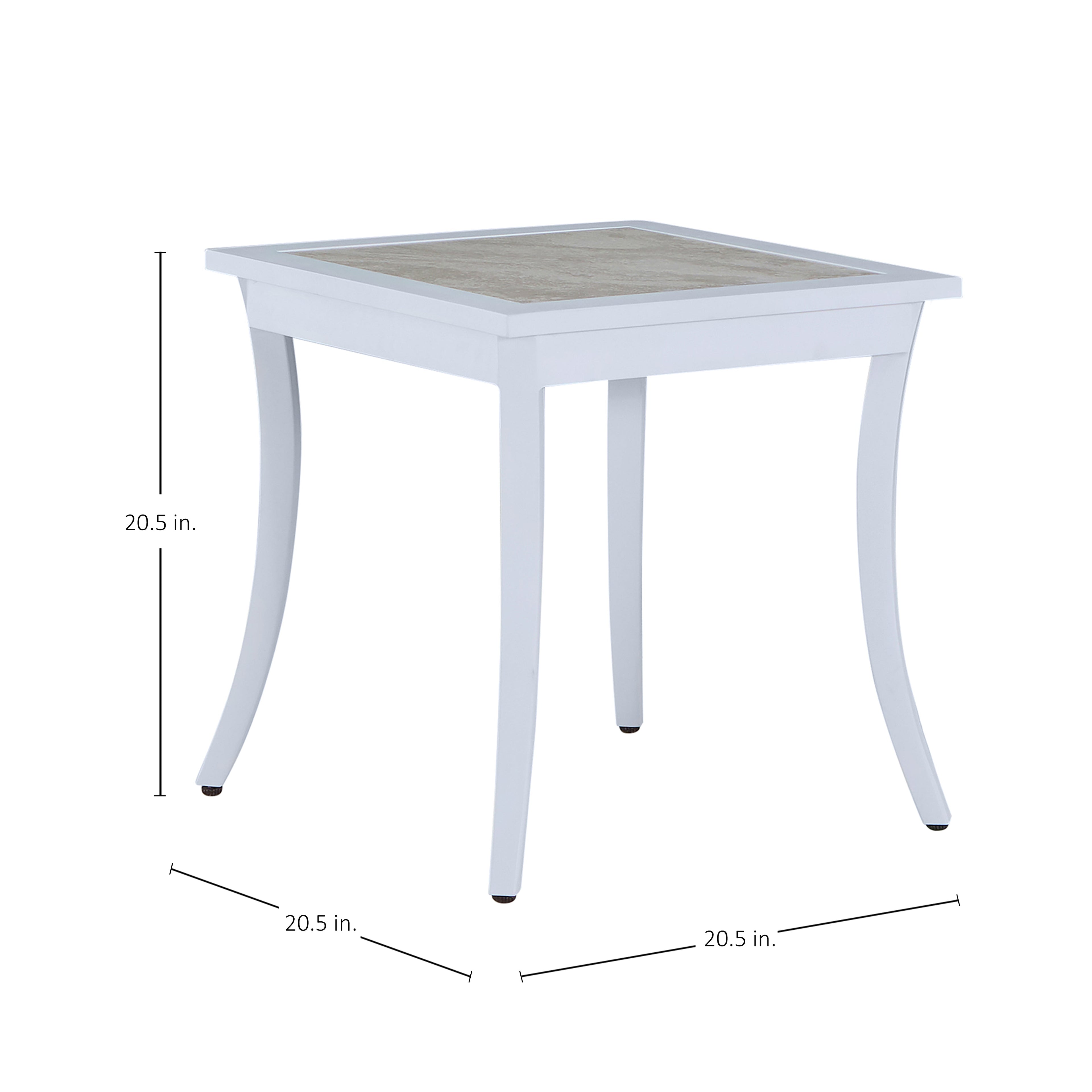 Bermuda Aluminum with Porcelain Top End Table