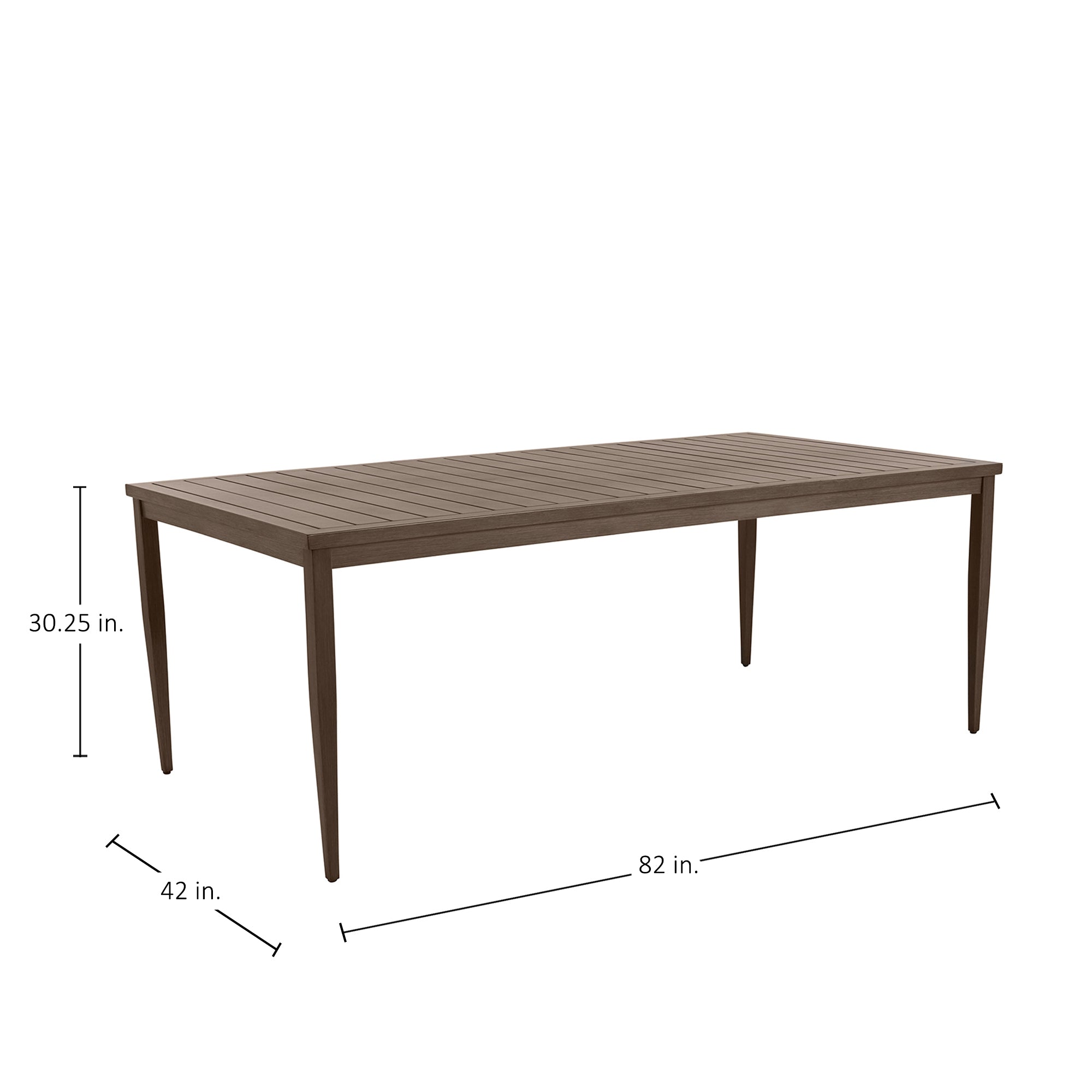 Brookings Rectangle Outdoor Slatted Dining Table