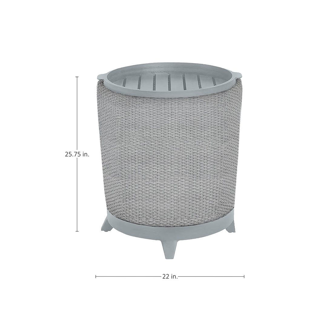Halo Wicker 22" Round Outdoor Pedestal End Table