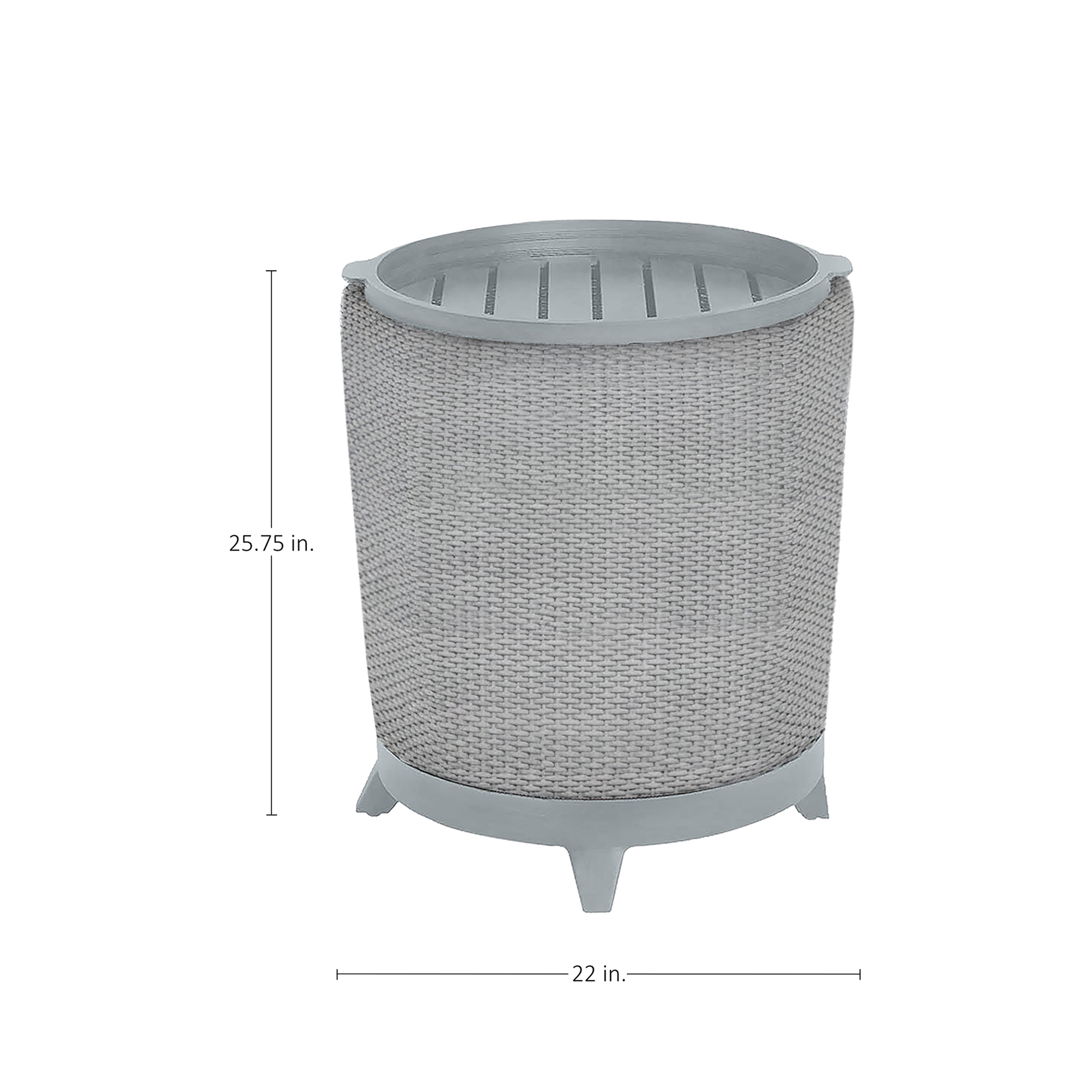 Halo Wicker 22" Round Outdoor Pedestal End Table