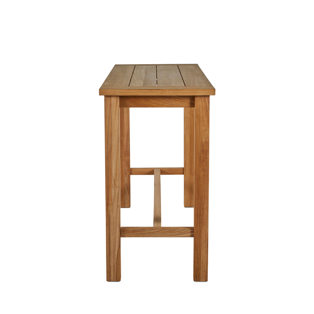 Croquet Teak 71" x 24" Rectangle Outdoor Bar Table