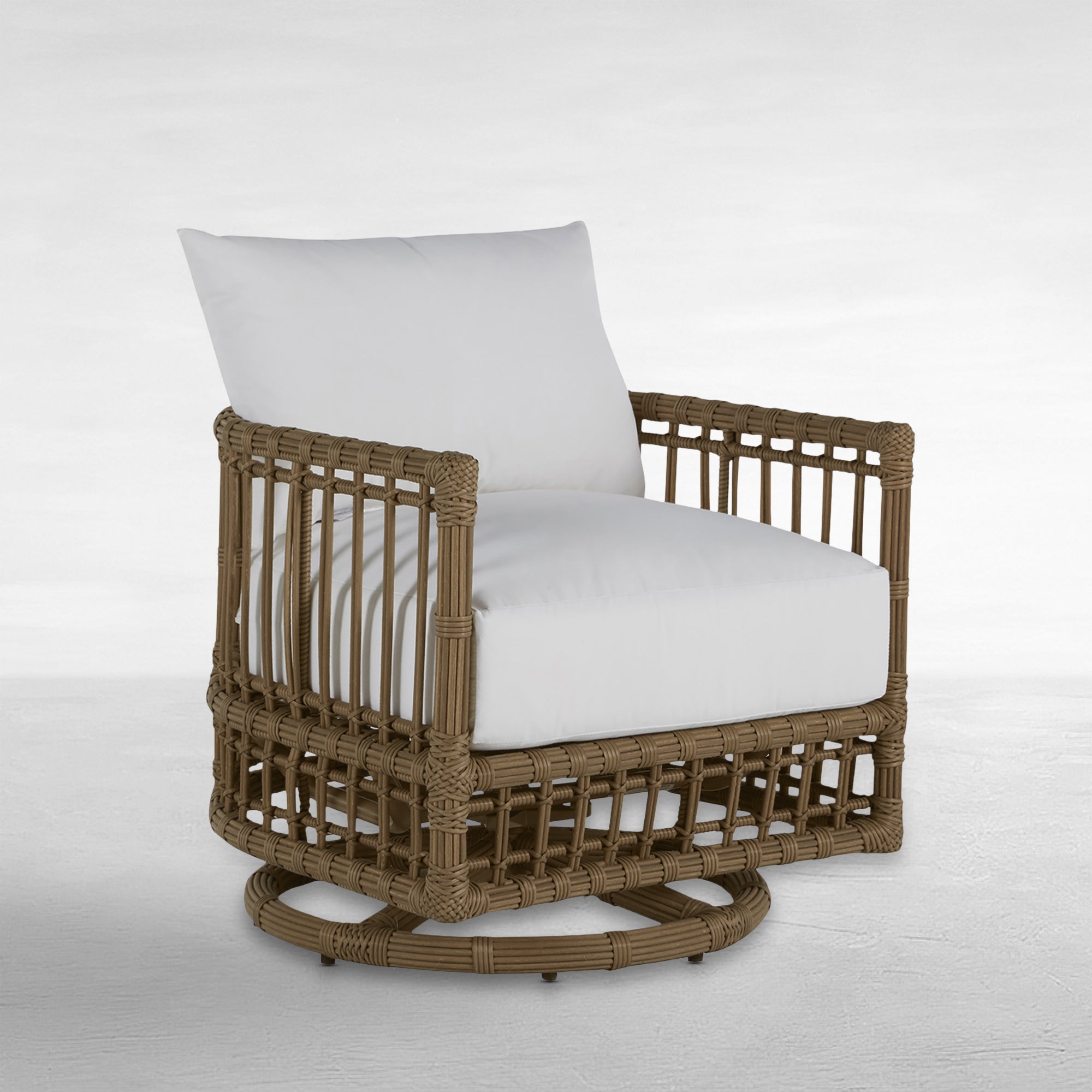 Newport Wicker Woven Outdoor Barrel Swivel Chair