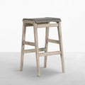 Coast Teak Sling Outdoor Backless Bar Stool
