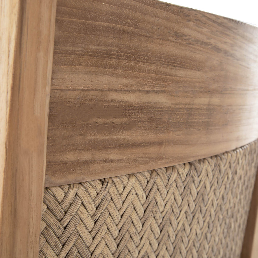 Savannah Resin Wicker Outdoor Teak Side Chair