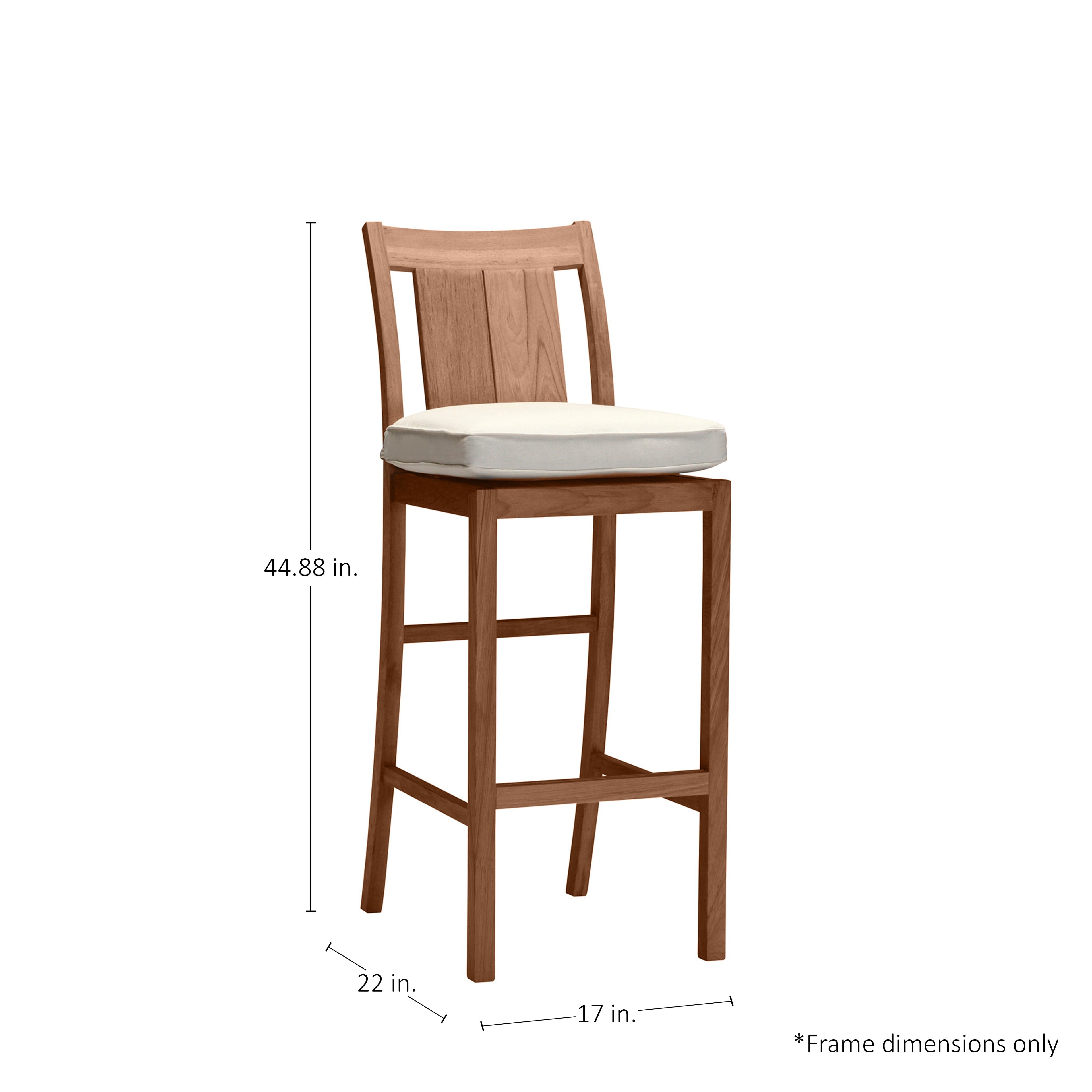 Croquet Teak Outdoor Bar Stool
