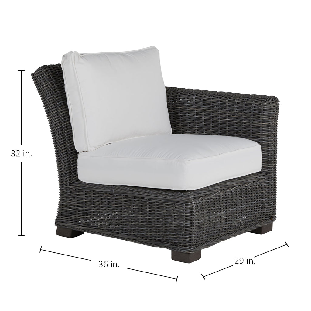 Rustic Resin Wicker Outdoor RAF Sectional Sofa