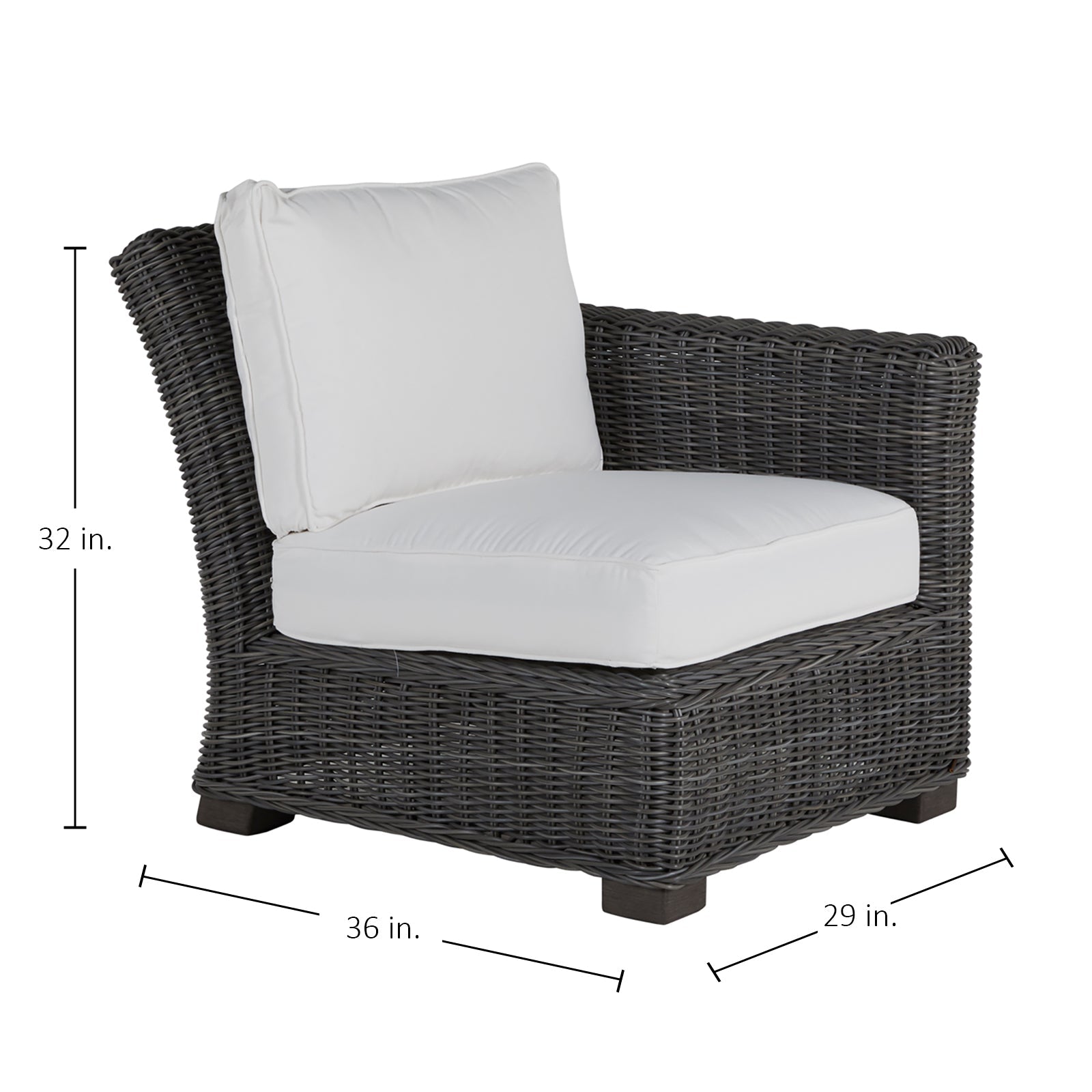 Rustic Resin Wicker Outdoor RAF Sectional Sofa