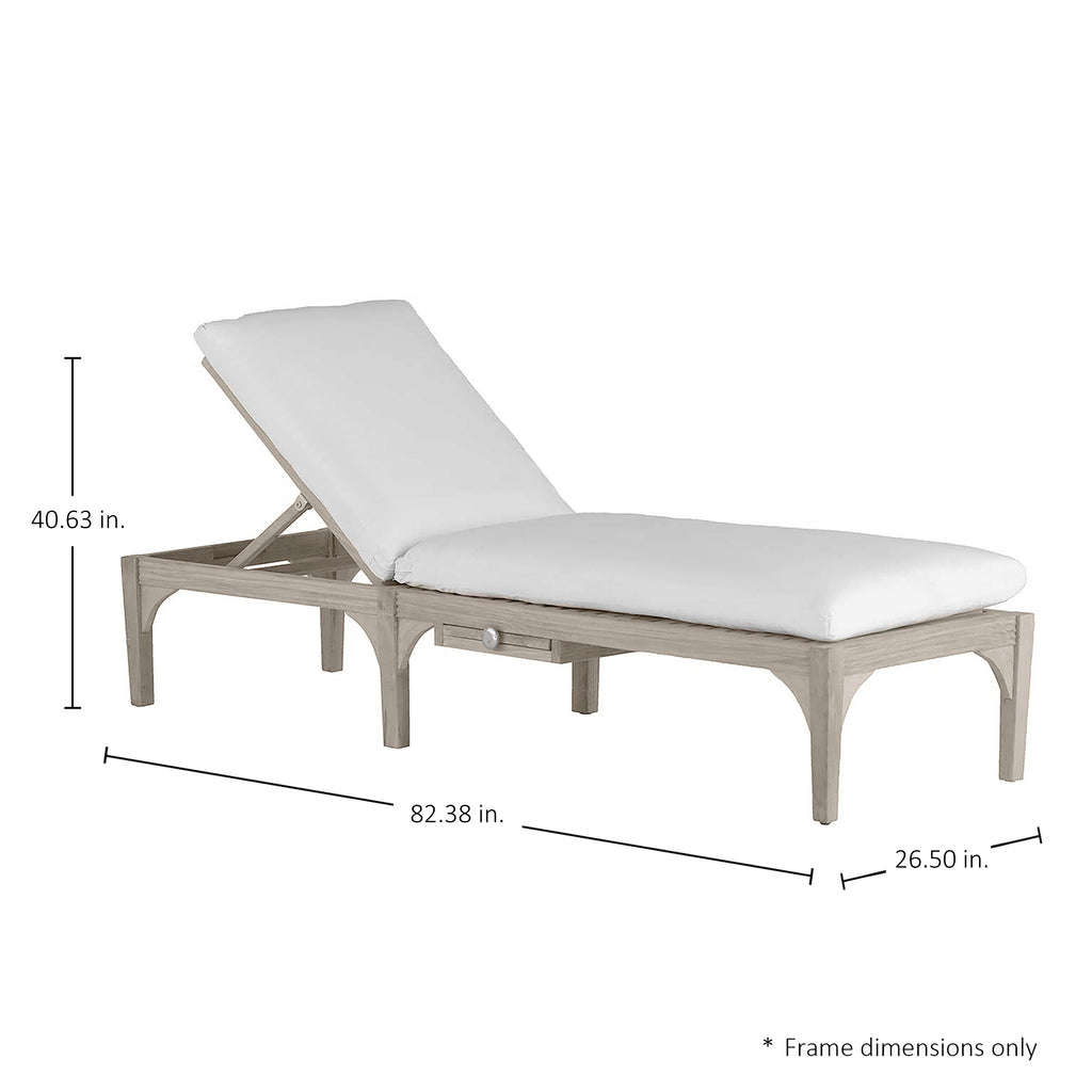 Club Teak Outdoor Armless Chaise Lounge