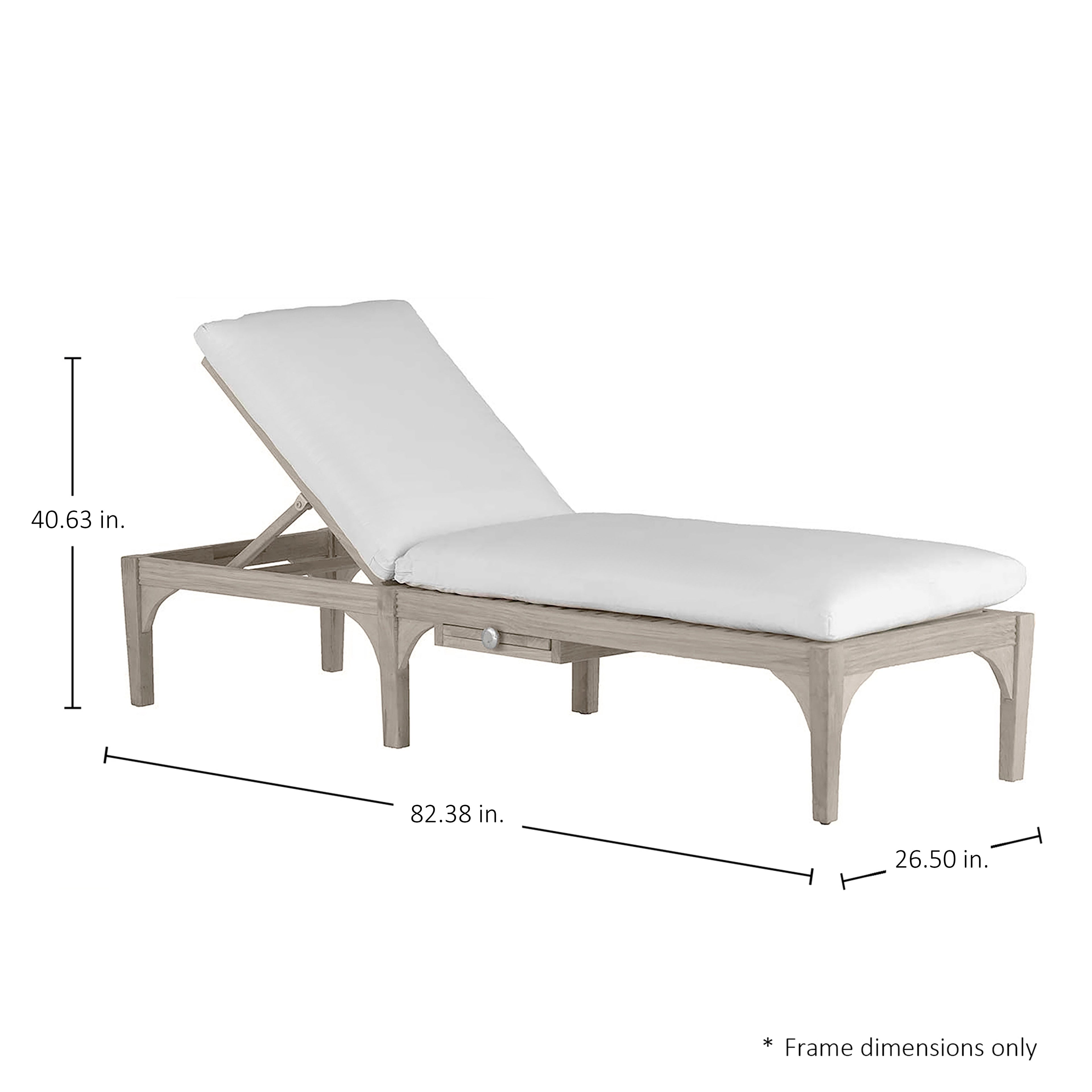 Club Teak Outdoor Armless Chaise Lounge