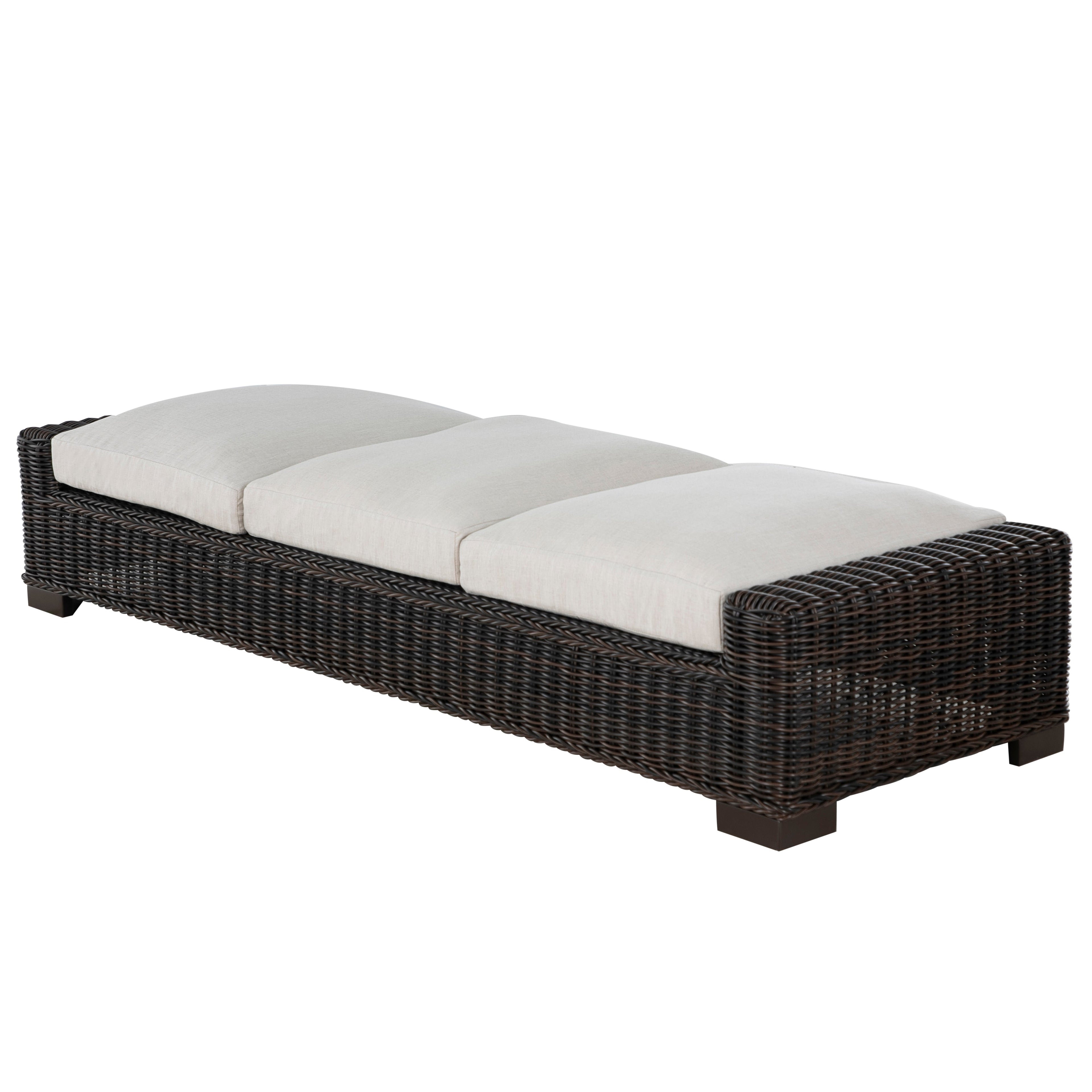 Rustic Wicker Outdoor Armless Chaise Lounge
