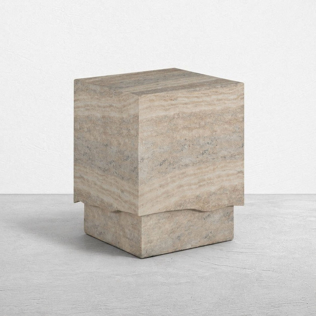 Ridge Cast Stone Side Table