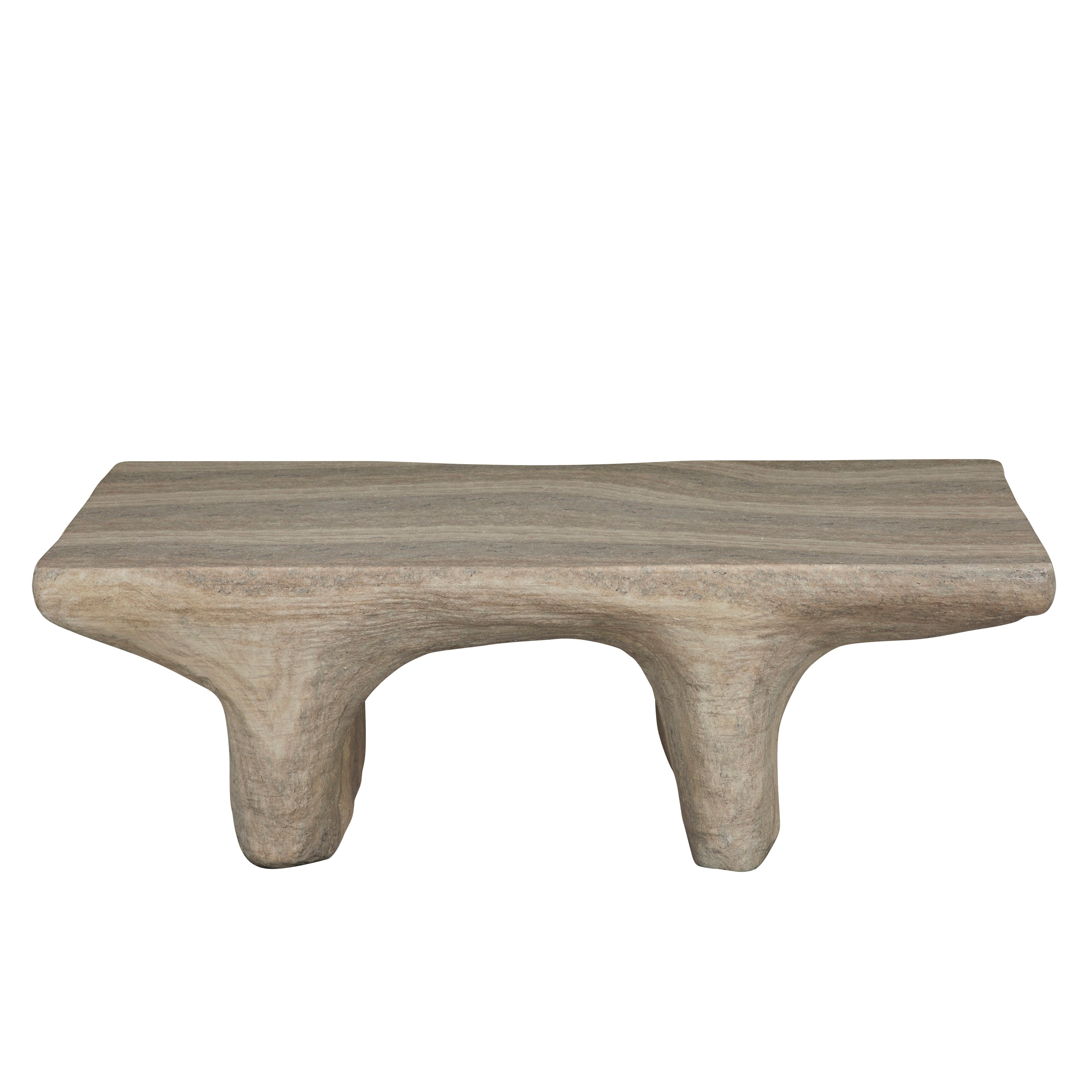 Ridge Cast Stone Outdoor Coffee Table