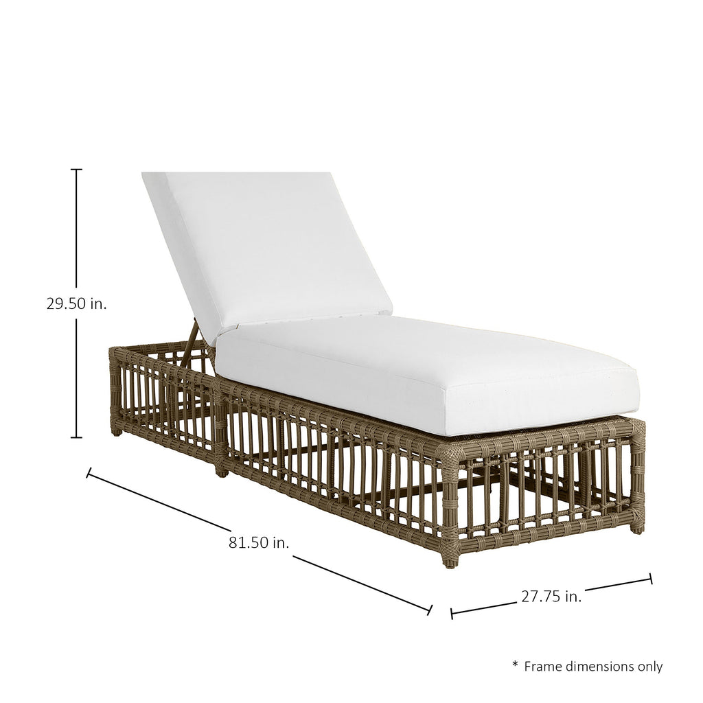 Newport Wicker Outdoor Armless Chaise Lounge