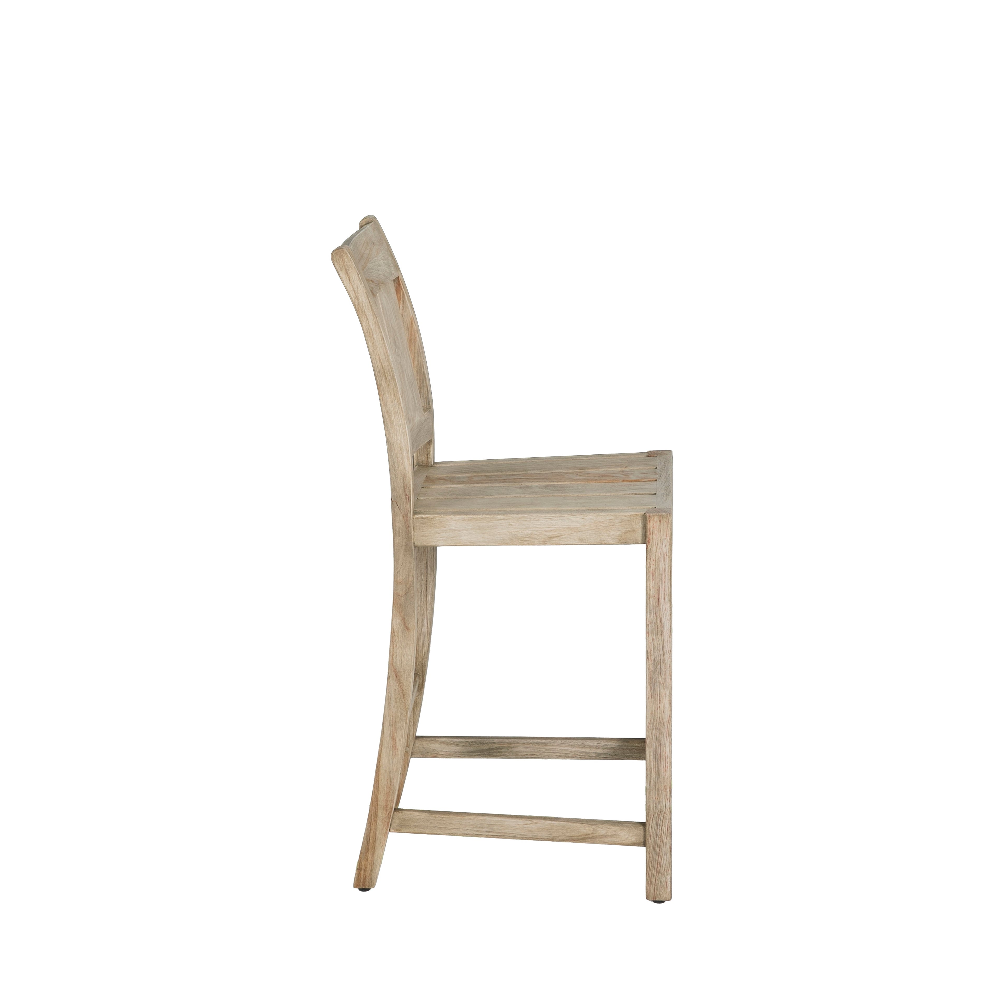 Croquet Teak Outdoor Transitional Counter Stool
