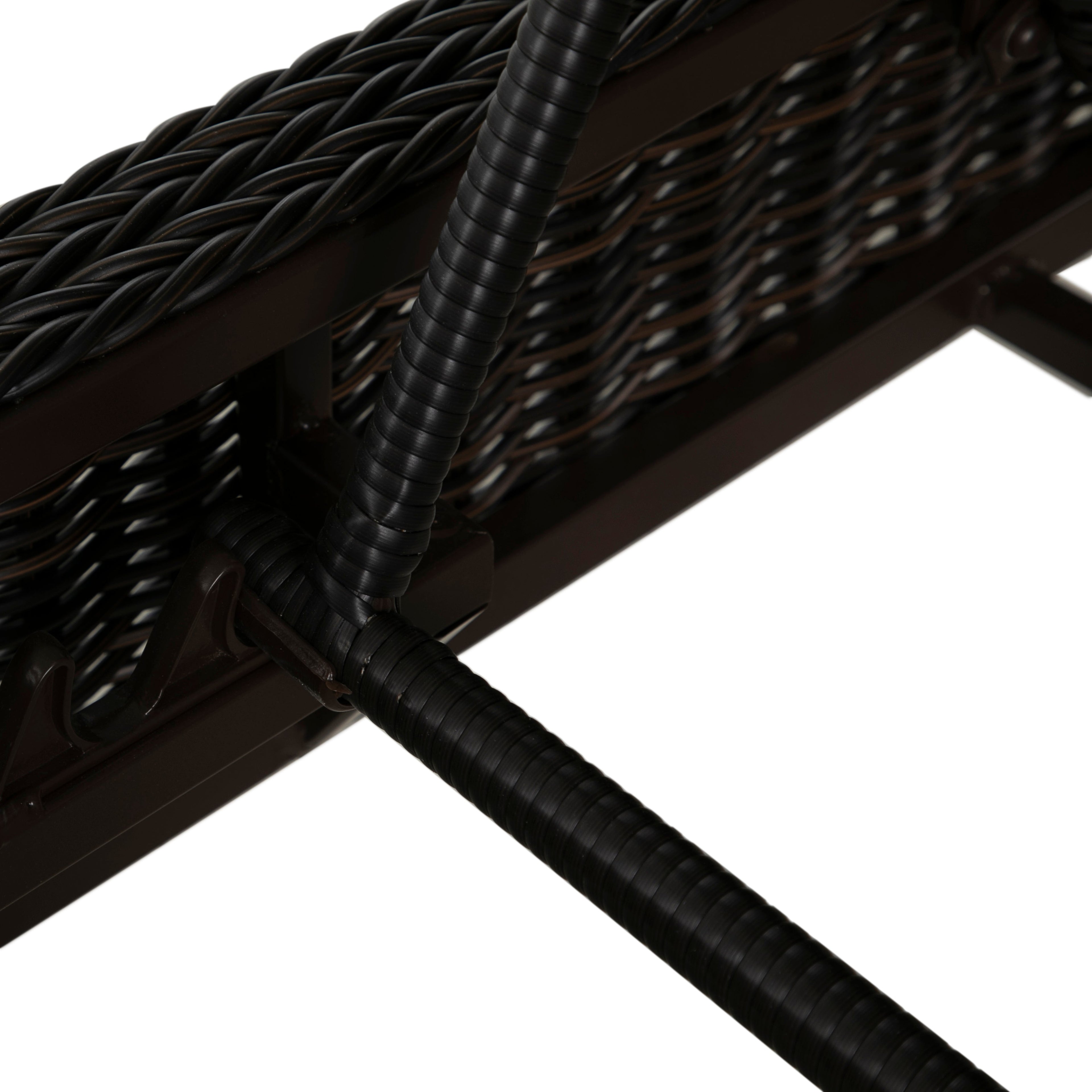 Rustic Wicker Outdoor Armless Chaise Lounge