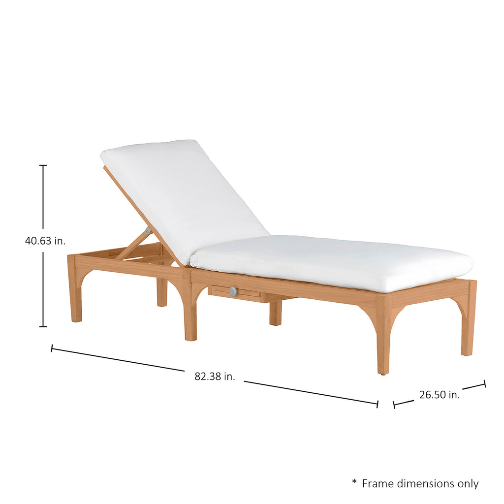 Club Teak Outdoor Armless Chaise Lounge