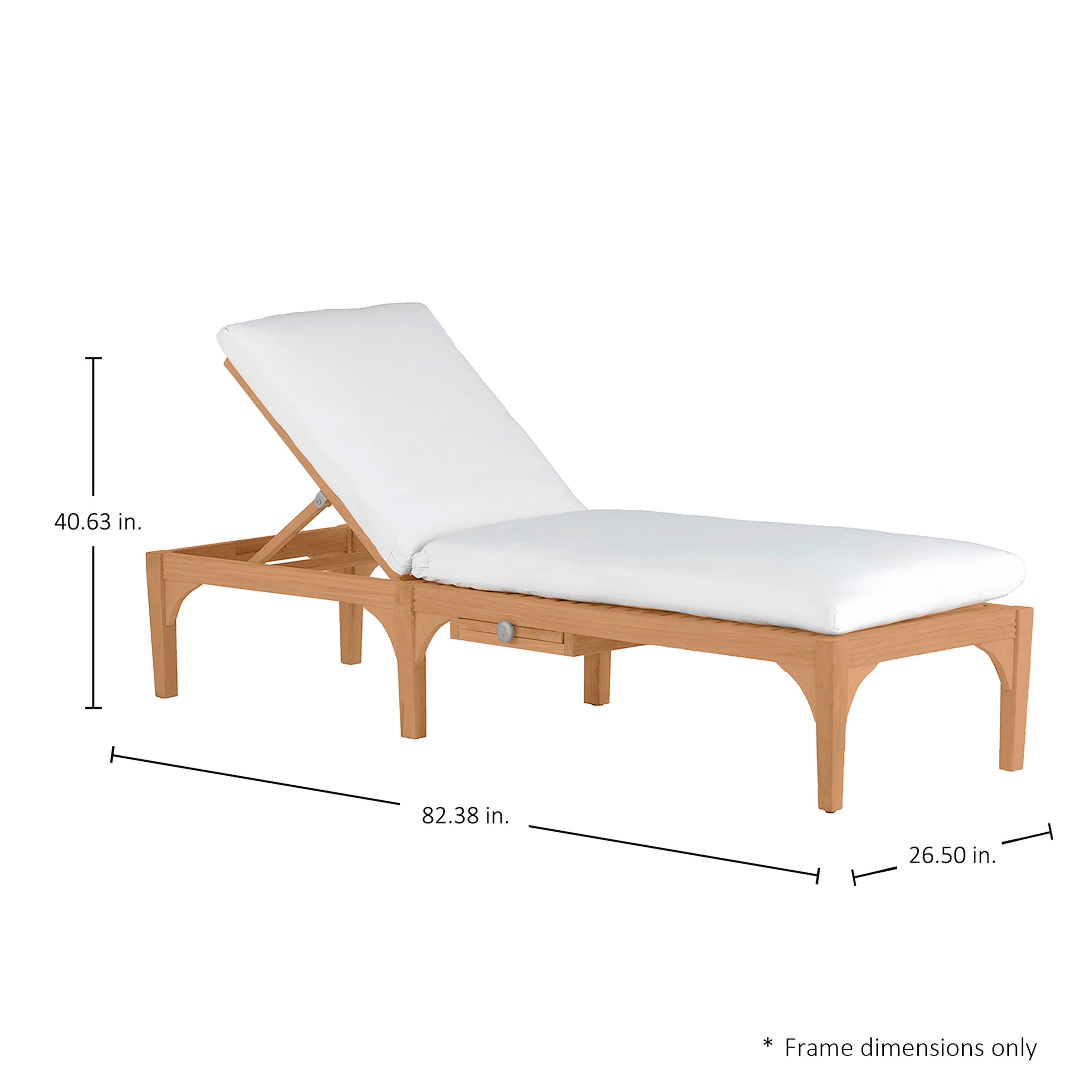 Club Teak Outdoor Armless Chaise Lounge