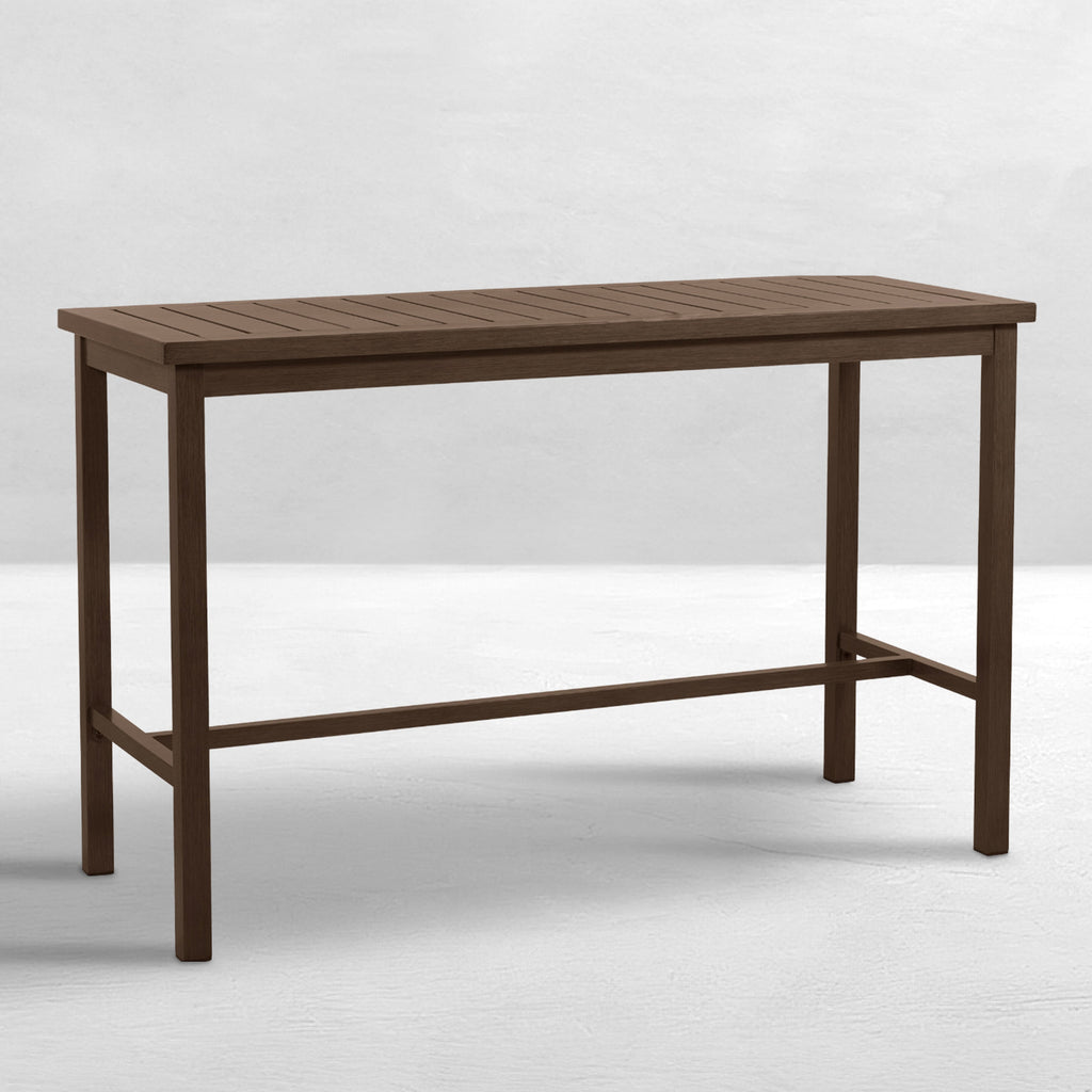 Club Aluminum 67"x 28" Rectangle Outdoor Bar Table