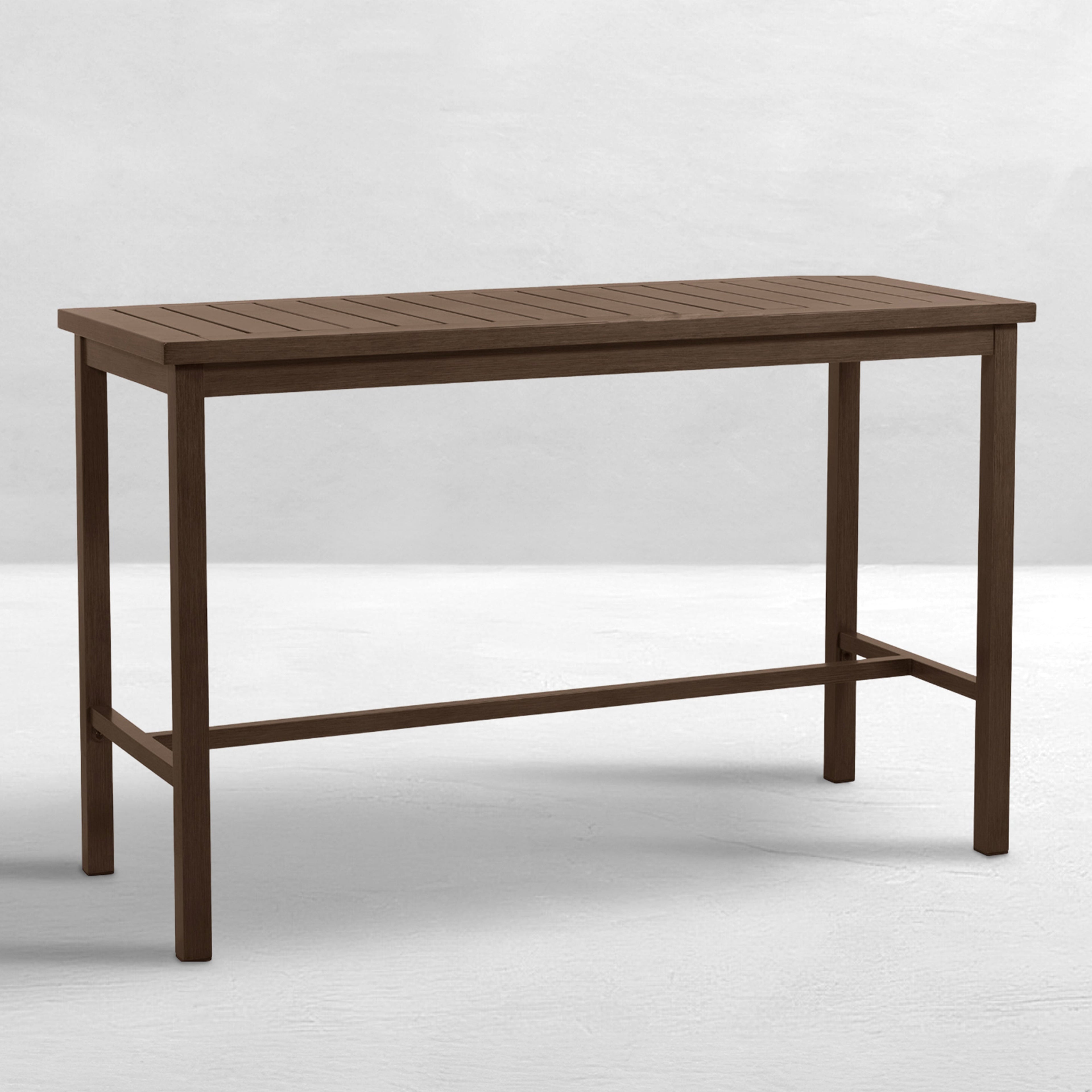 Club Aluminum 67"x 28" Rectangle Outdoor Bar Table