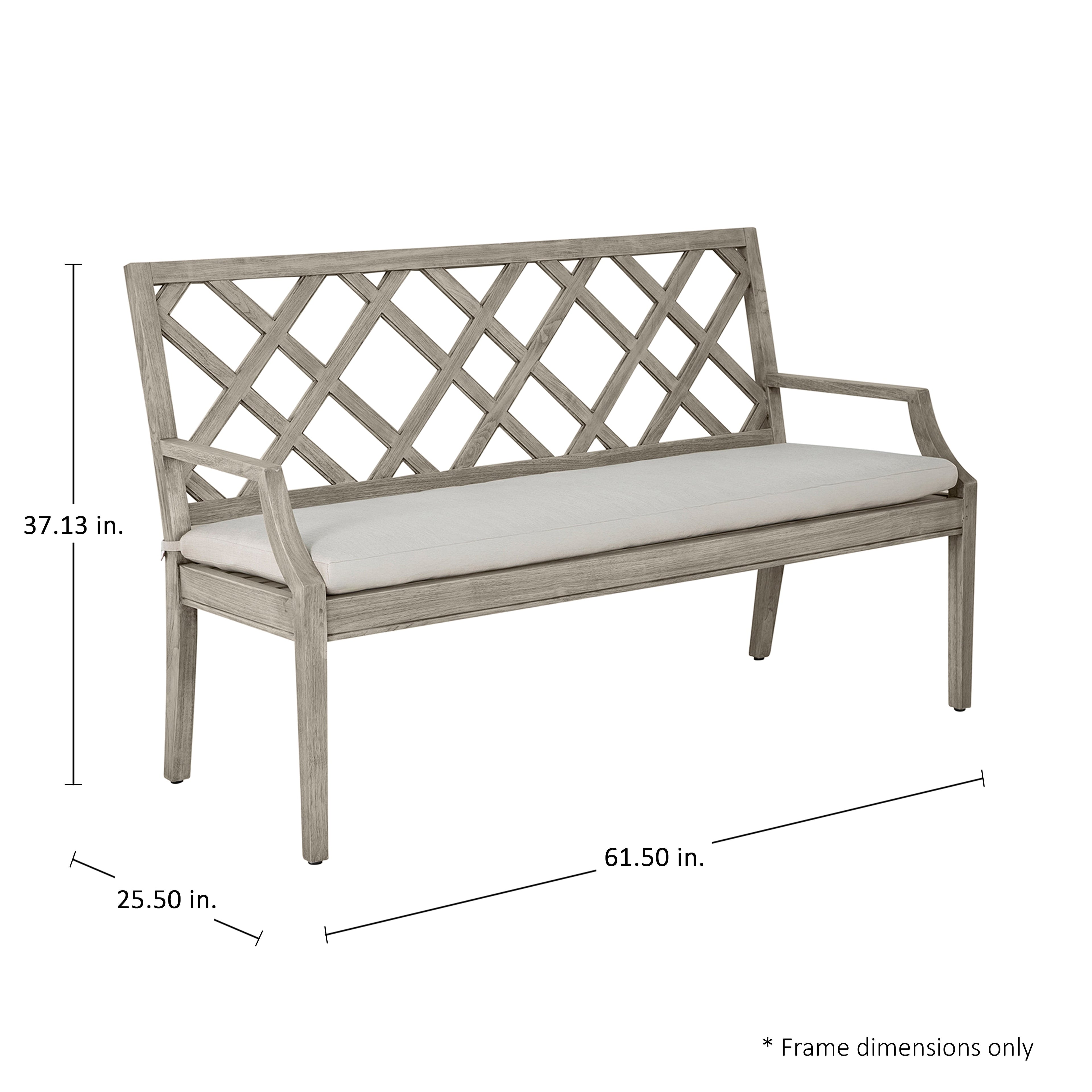 Haley Teak Outdoor Latticework Bench