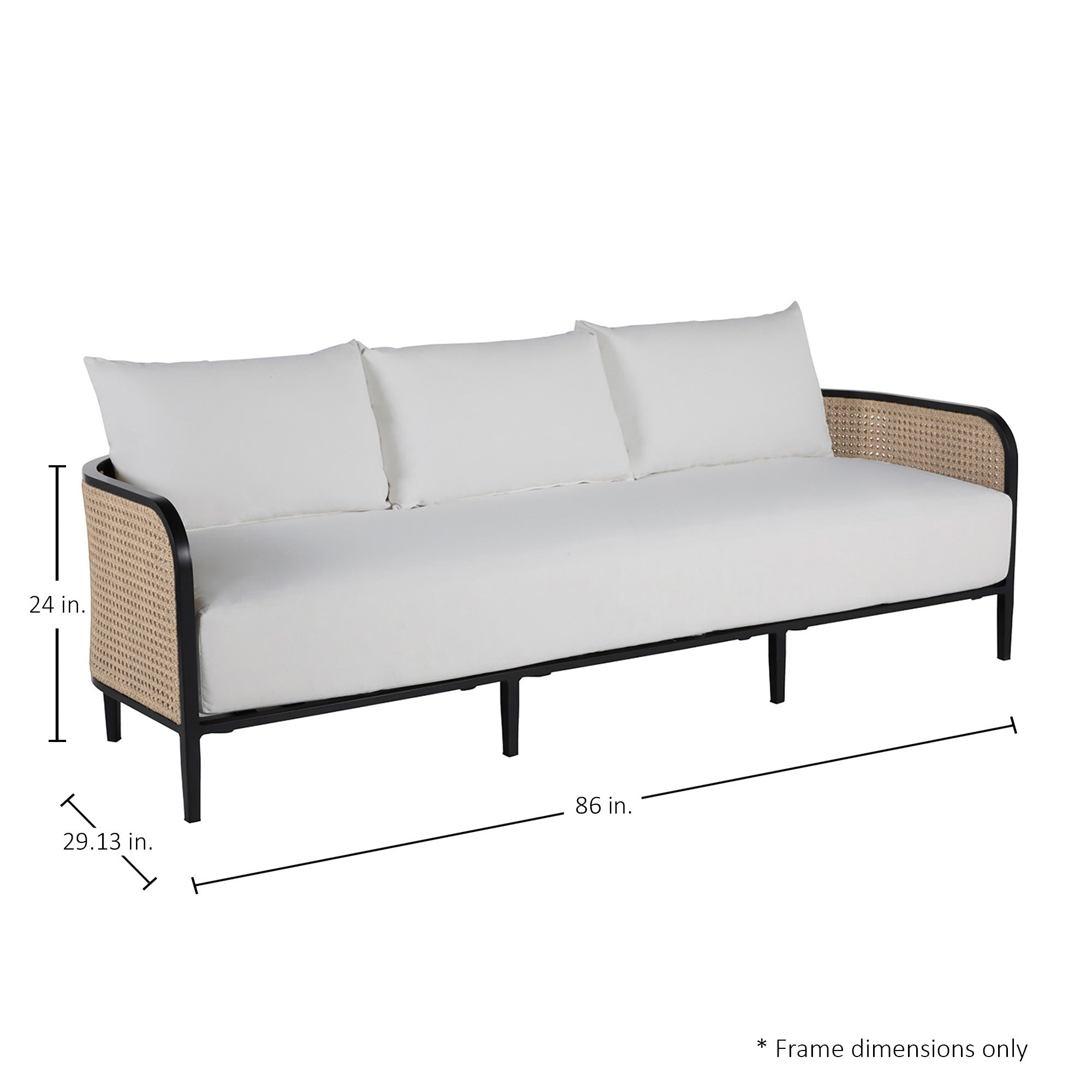 Havana Cane Resin Wicker Outdoor Sofa
