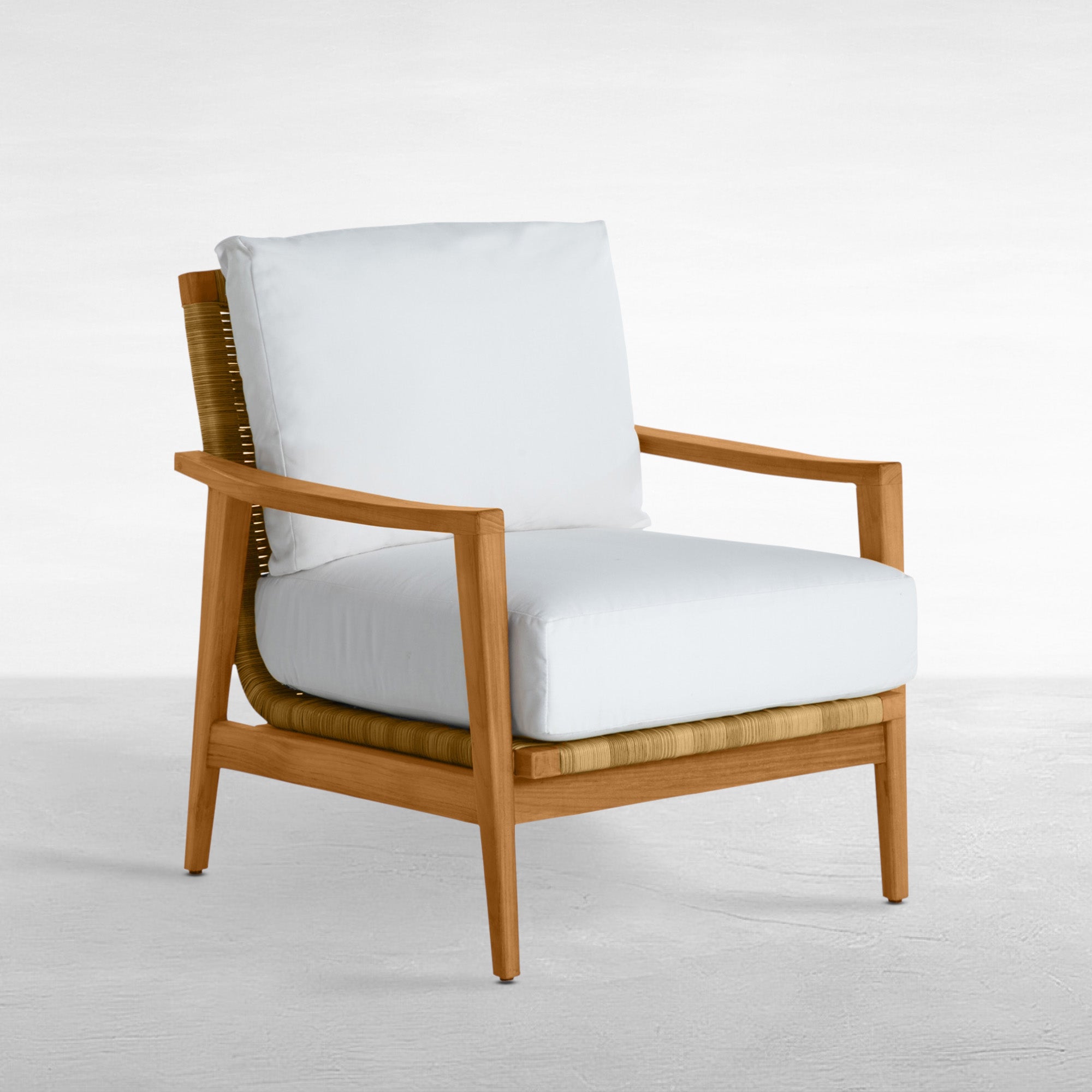 Pointe Resin Wicker Teak Outdoor Lounge Chair