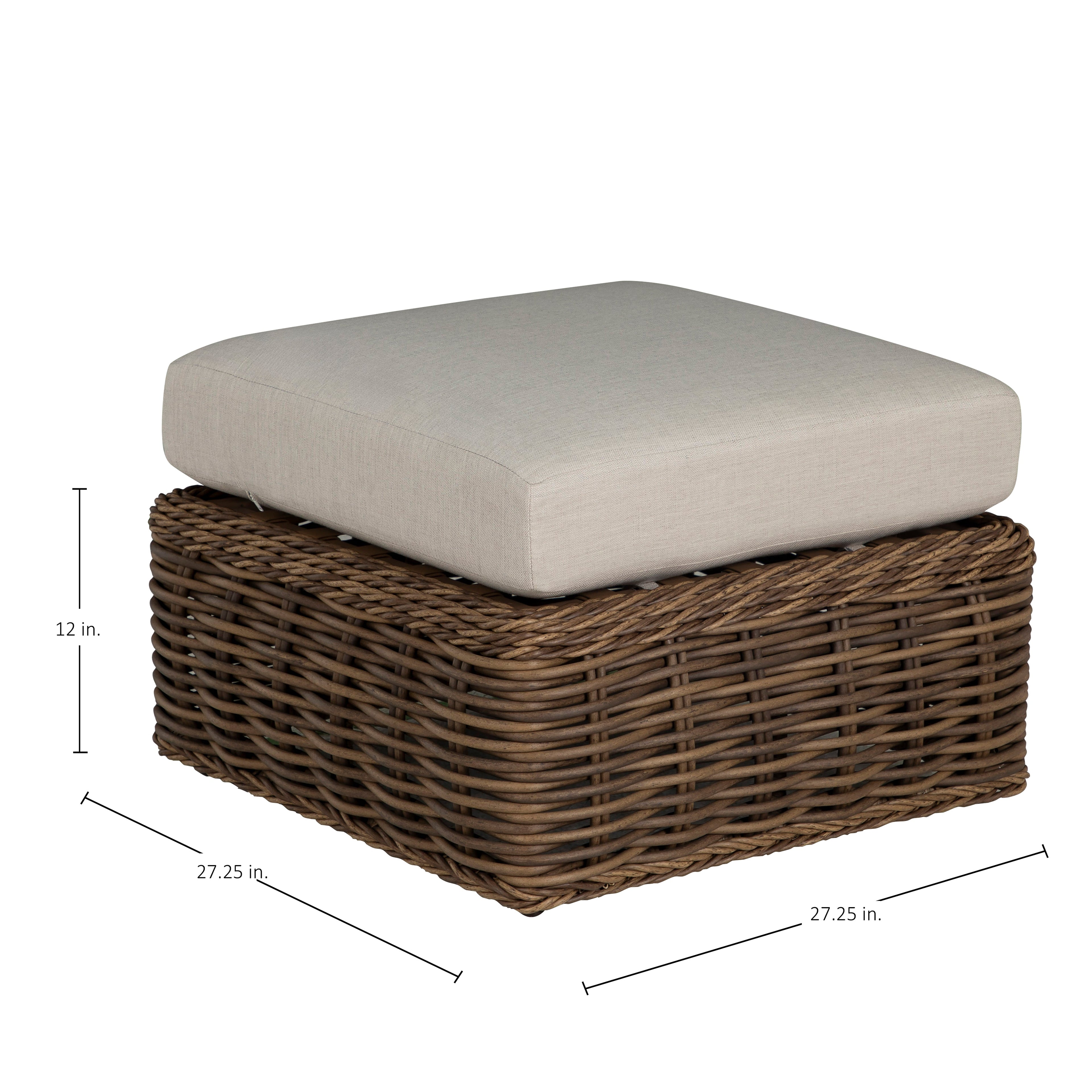 Soho N-Dura Resin Wicker Outdoor Woven Ottoman