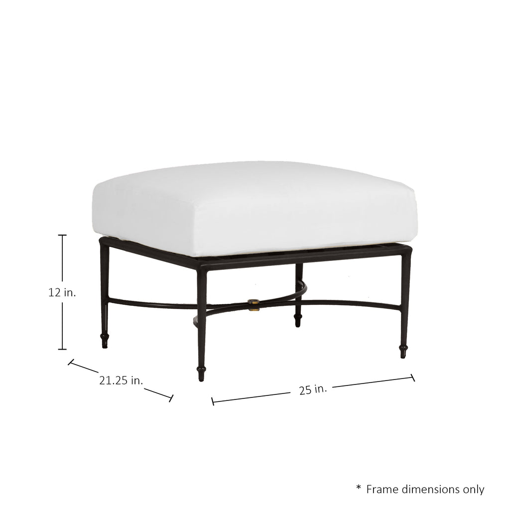 Roma Aluminum Outdoor Woven Ottoman