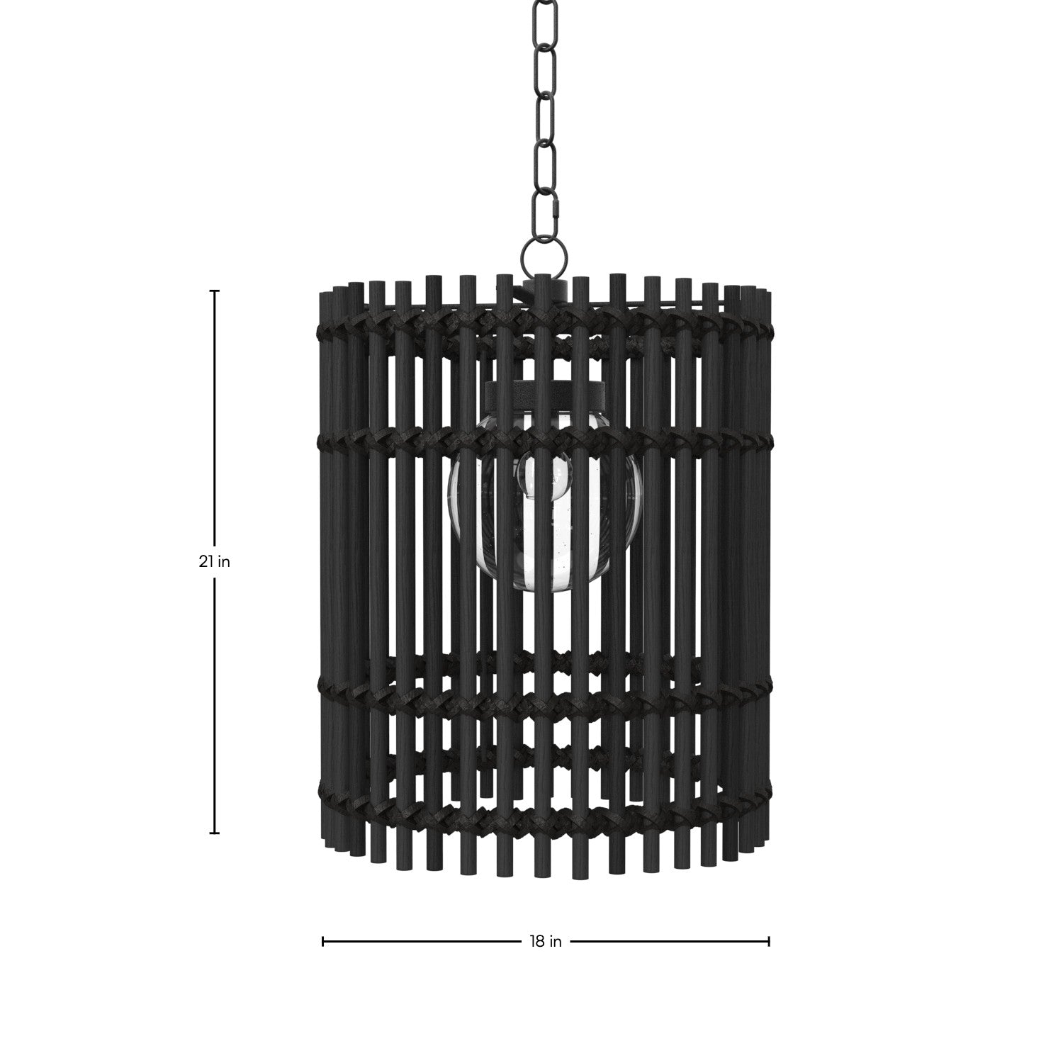 Sherman N-Dura Resin Rattan 18" Drum Pendant Light