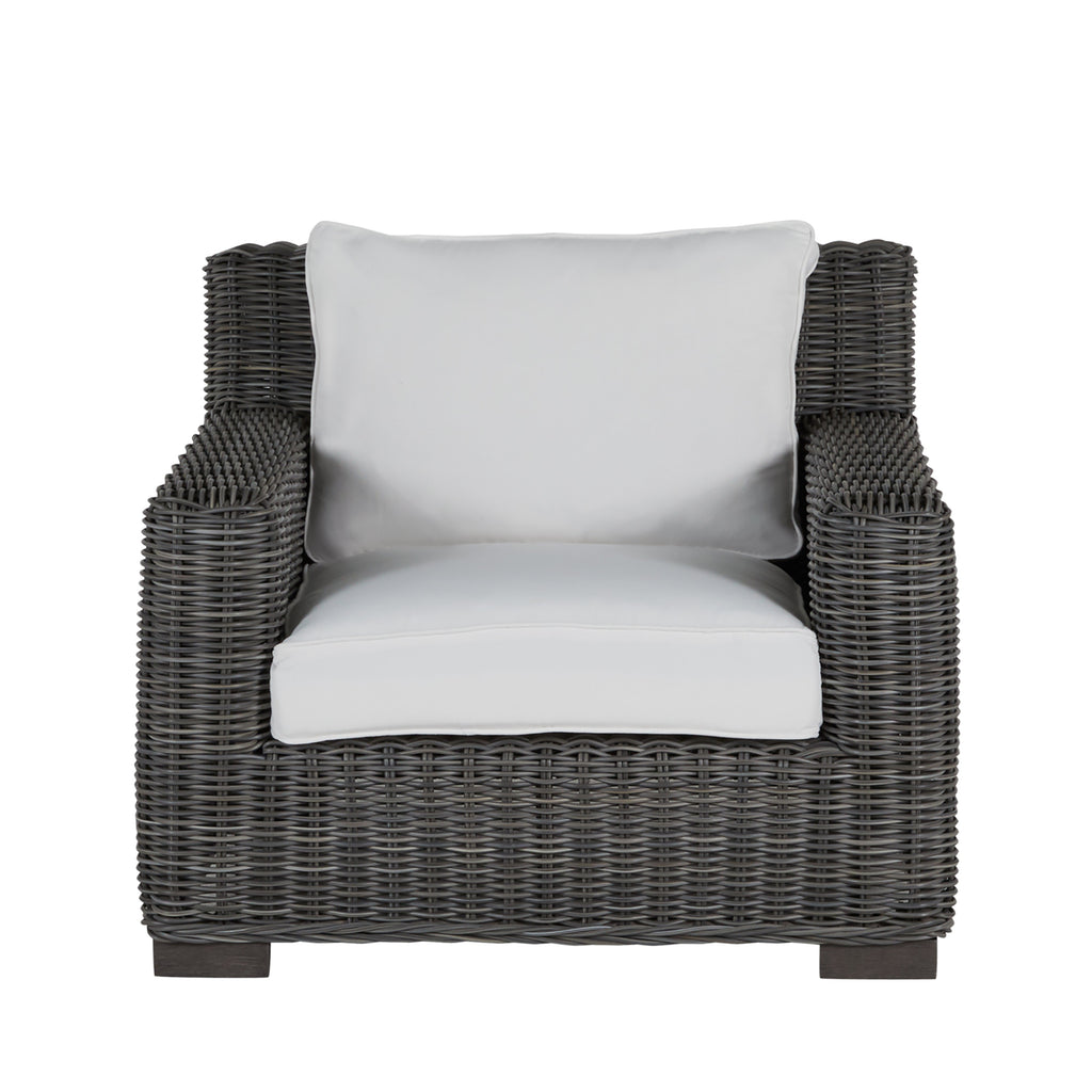 Rustic Woven Resin Wicker Outdoor Lounge Chair