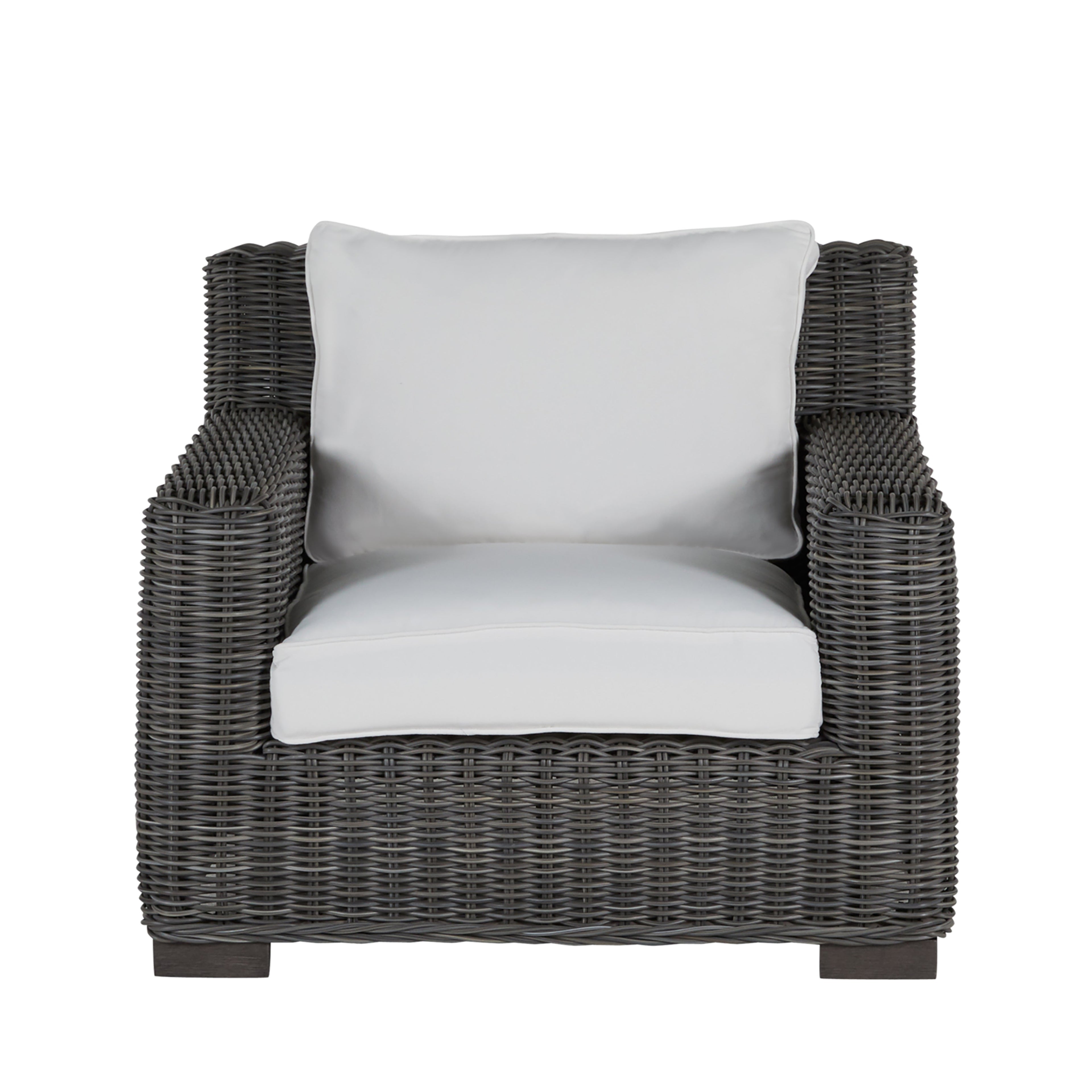 Rustic Woven Resin Wicker Outdoor Lounge Chair