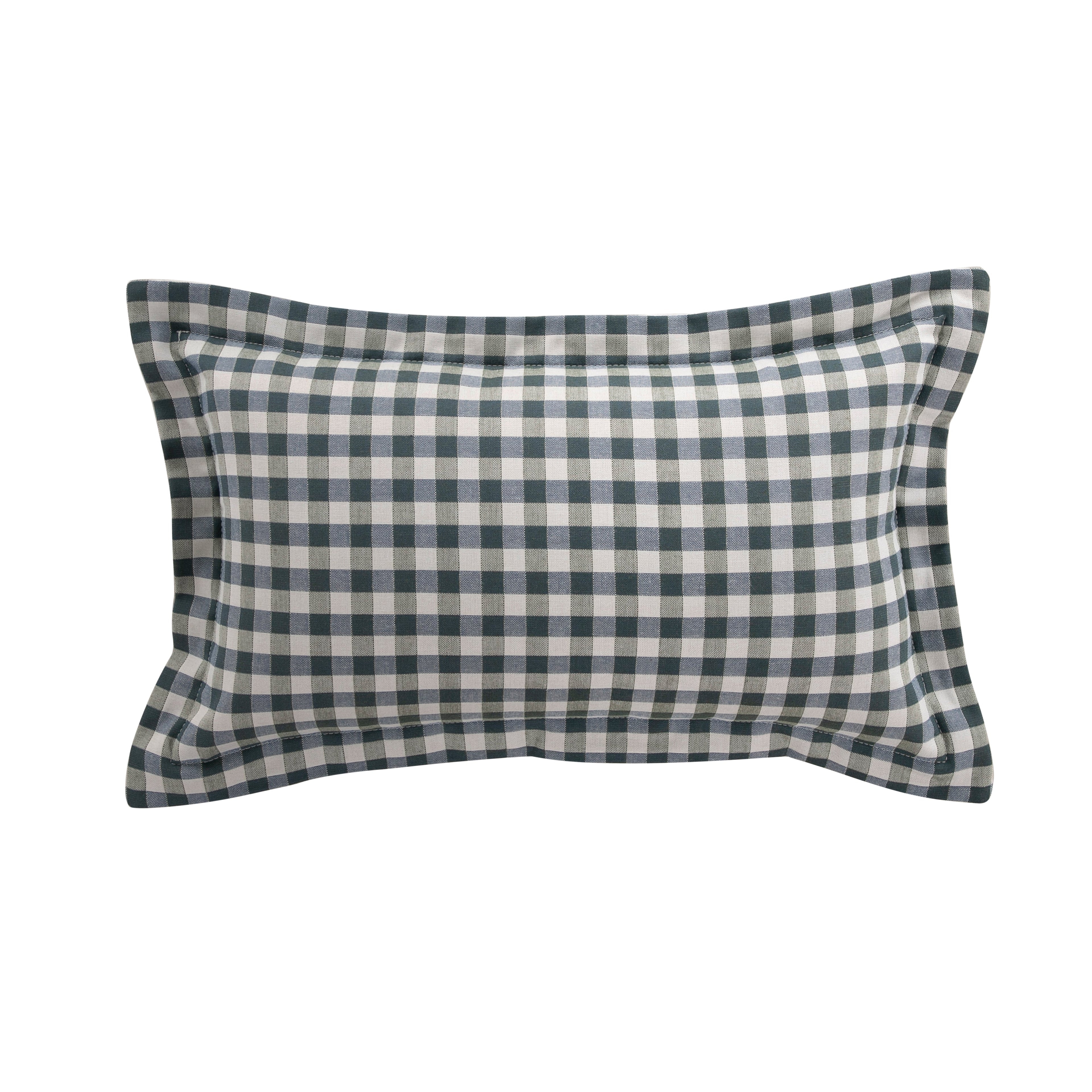 Check Plaid Outdoor Lumbar Pillow
