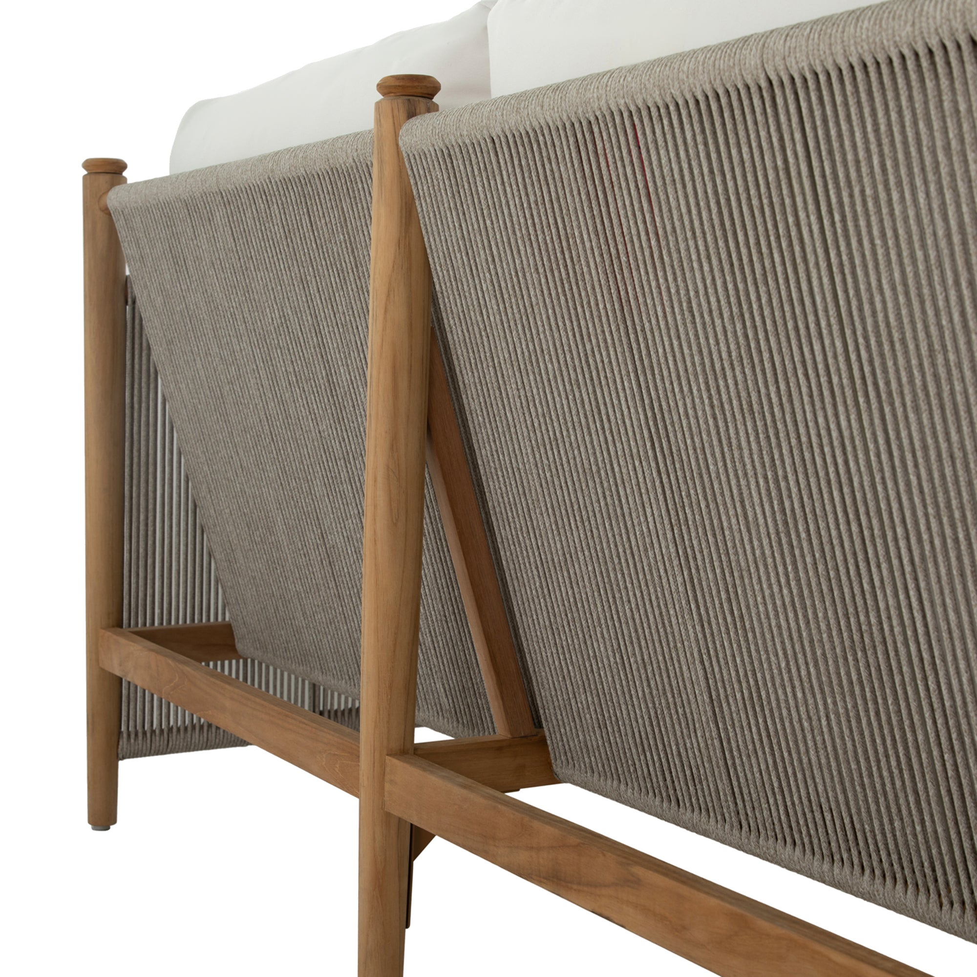 Pacifica Teak Rope Brass Outdoor Loveseat