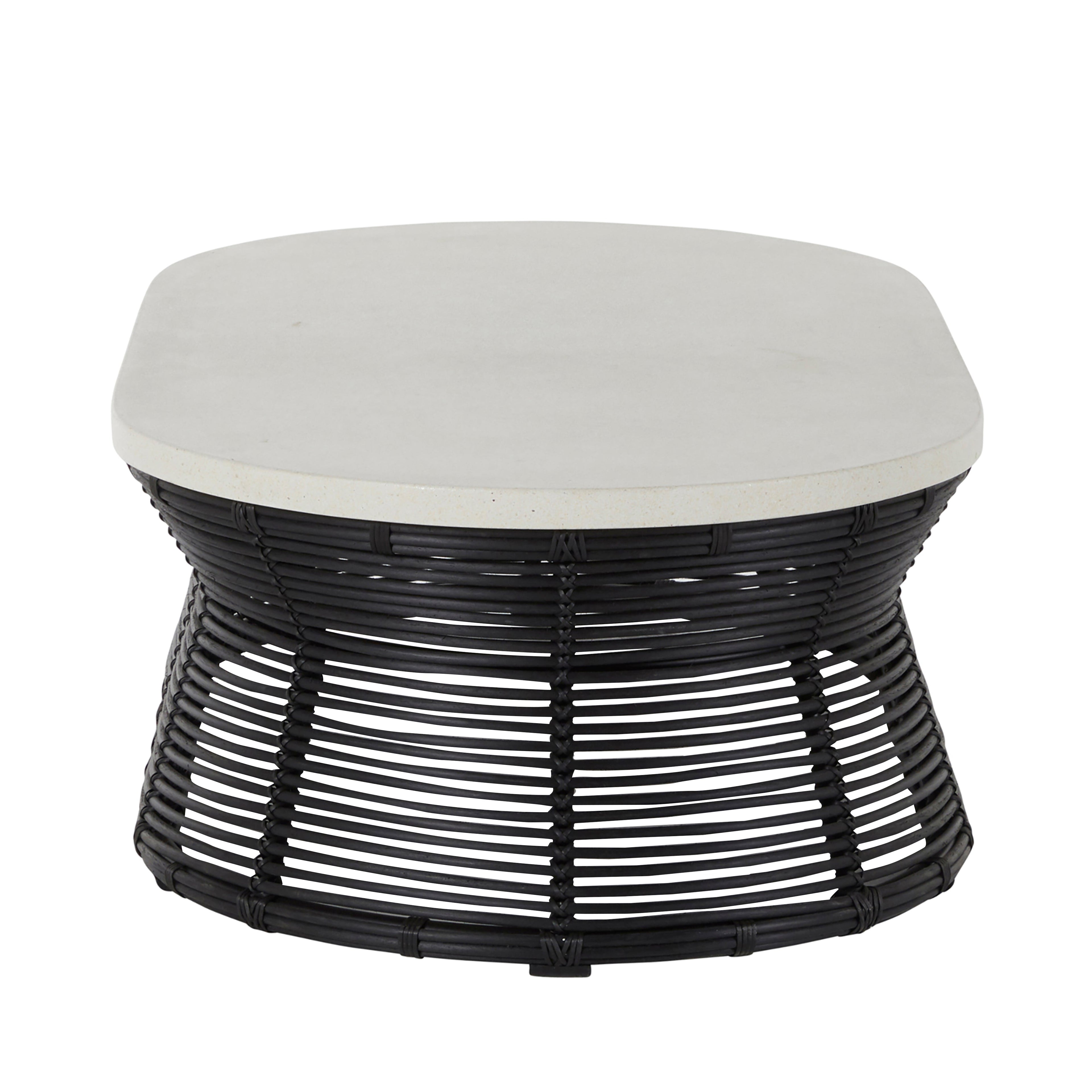 Harris Wicker Oval Outdoor Pedestal Coffee Table