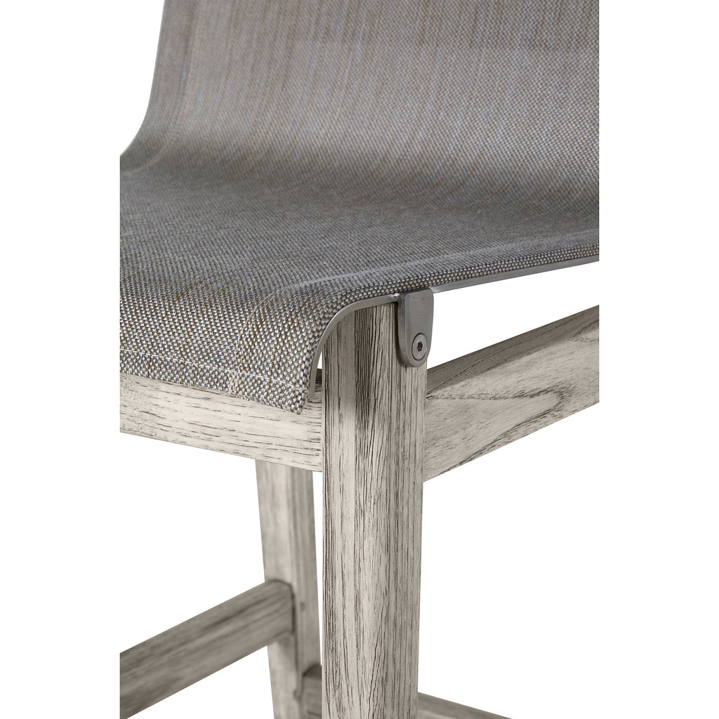 Coast Teak Sling Outdoor Bar Stool