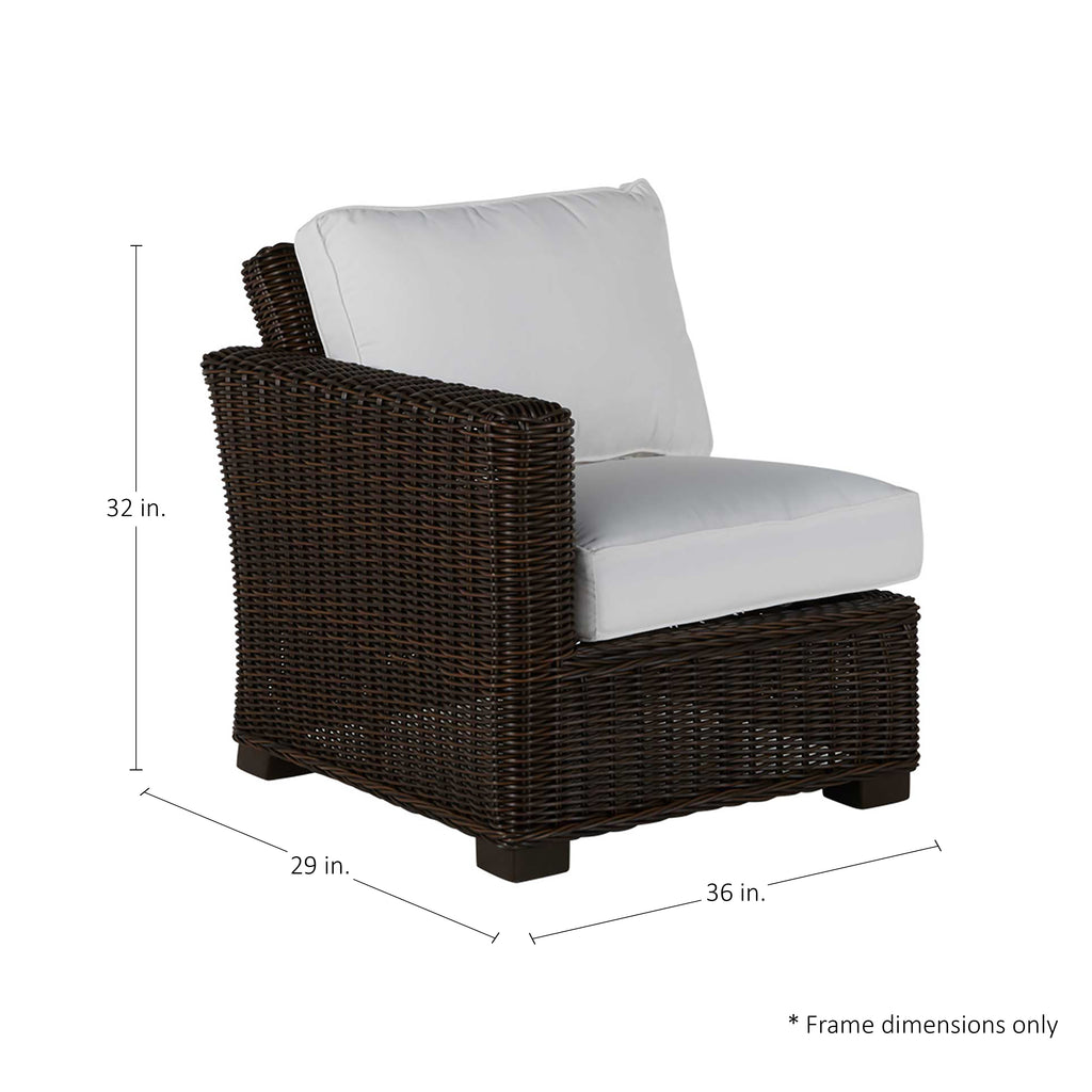Rustic Resin Wicker Outdoor LAF Sectional Sofa