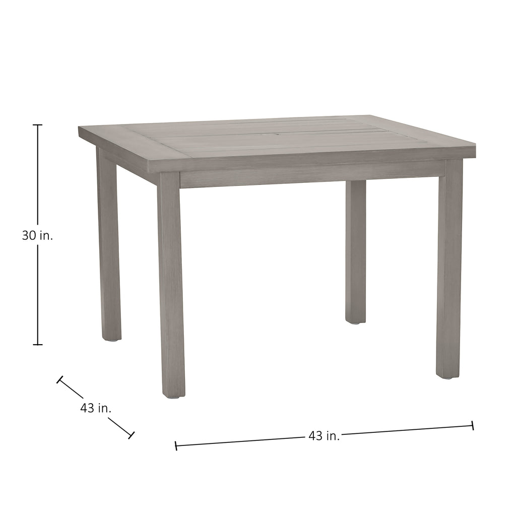 Club Aluminum 43" Square Outdoor Dining Table