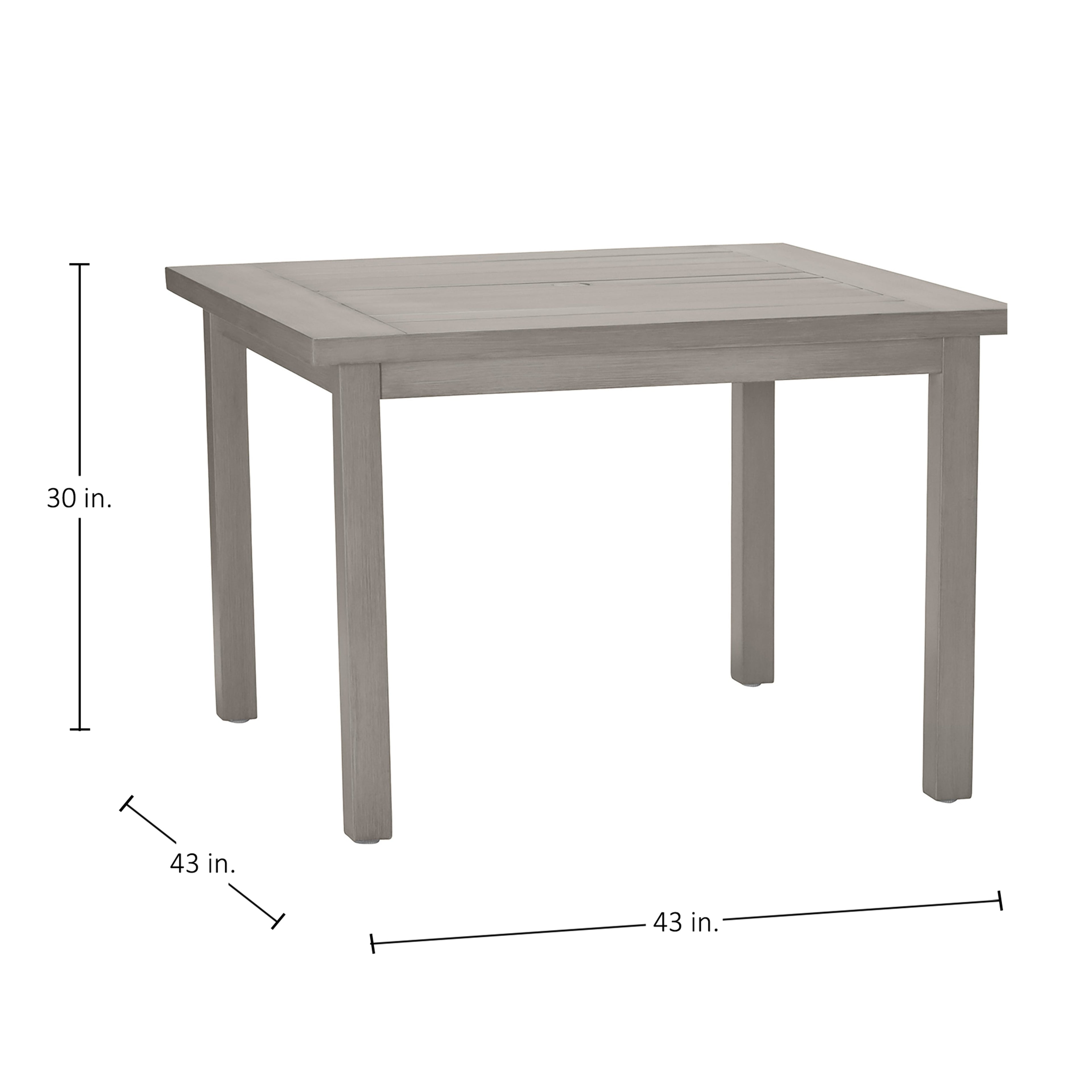 Club Aluminum 43" Square Outdoor Dining Table