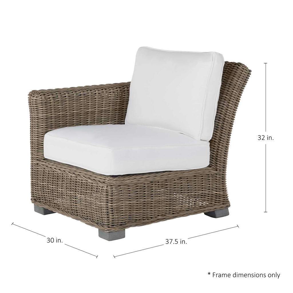 Rustic Resin Wicker Outdoor LAF Sectional Sofa