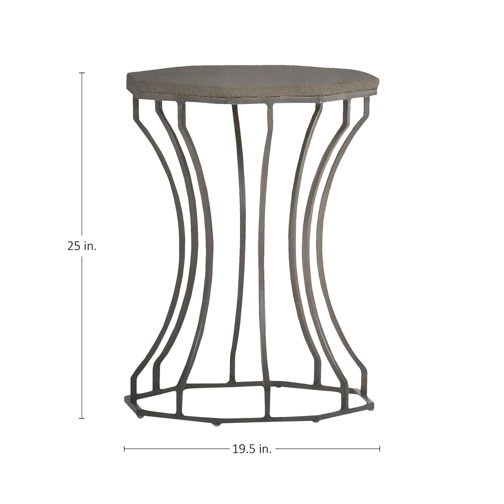 Audrey Wrought Iron Octagonal Outdoor End Table