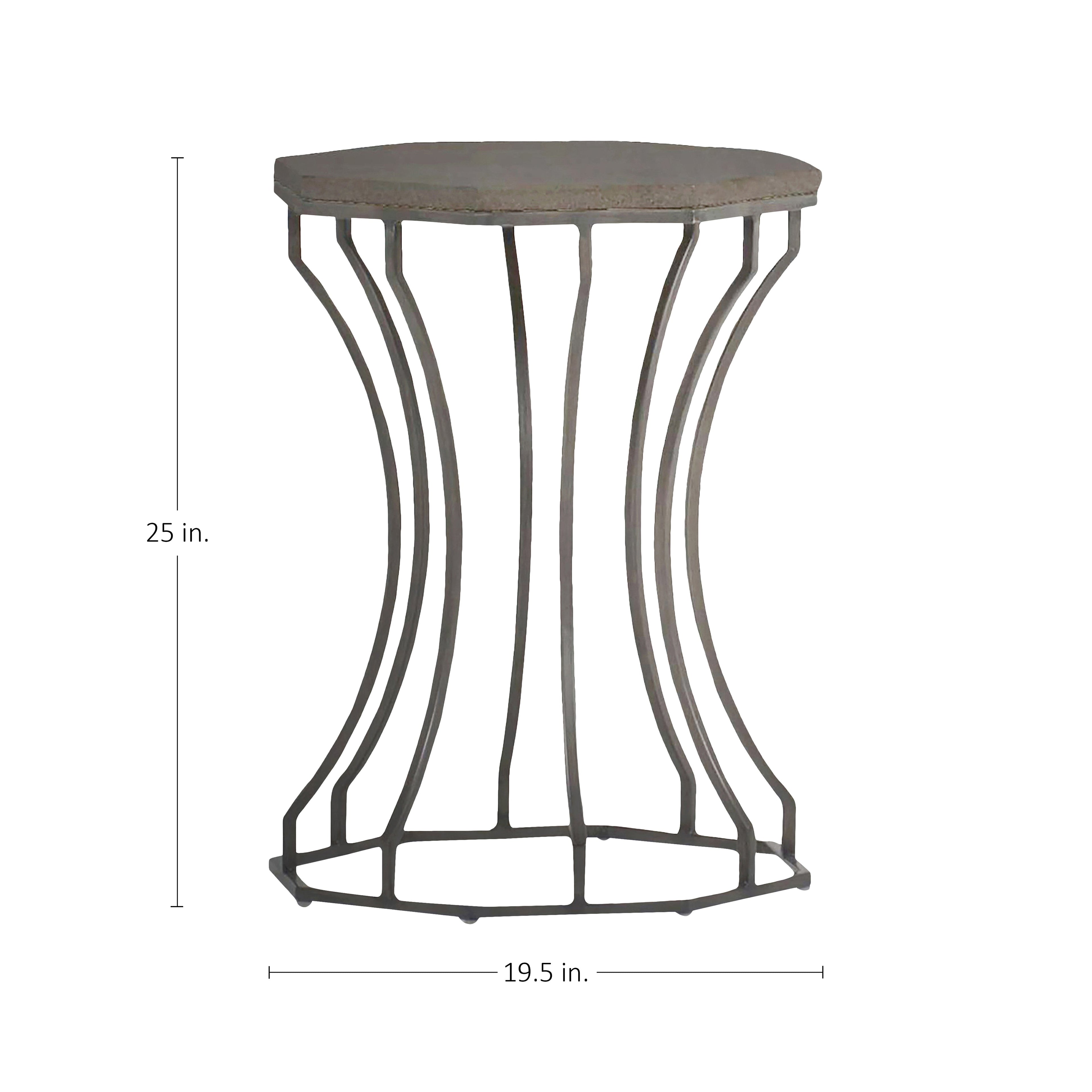 Audrey Wrought Iron Octagonal Outdoor End Table