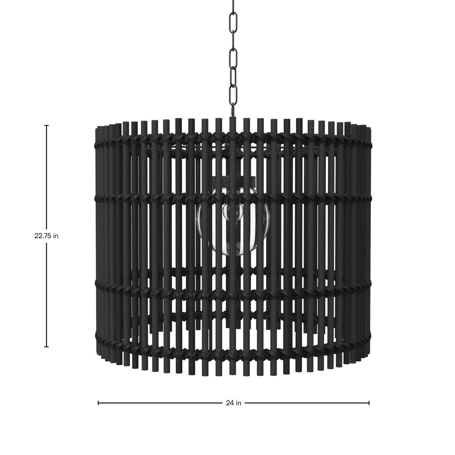 Sherman N-Dura Resin Rattan 24" Drum Chandelier