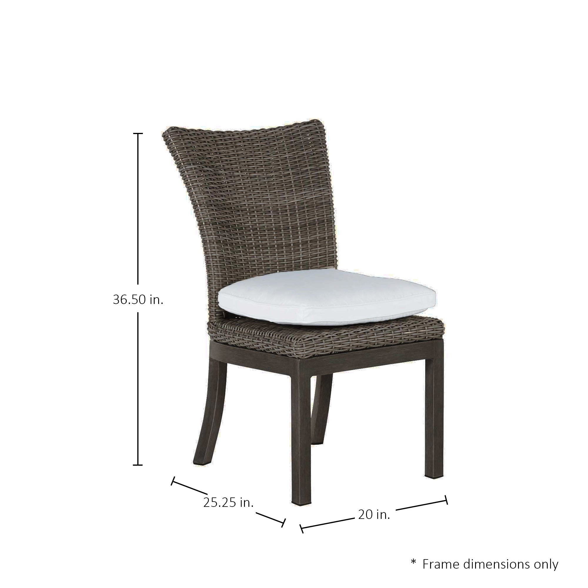 Rustic Woven Resin Wicker Outdoor Side Chair