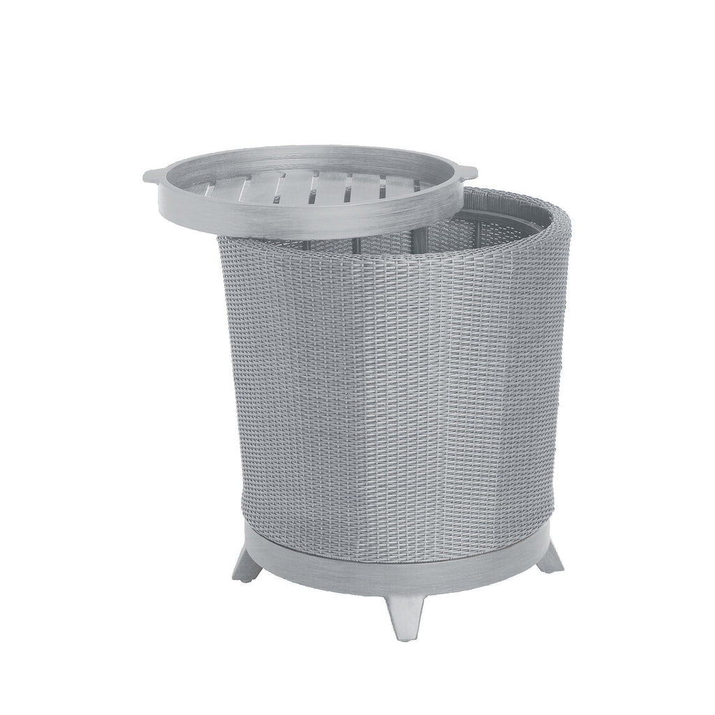 Halo Wicker 22" Round Outdoor Pedestal End Table