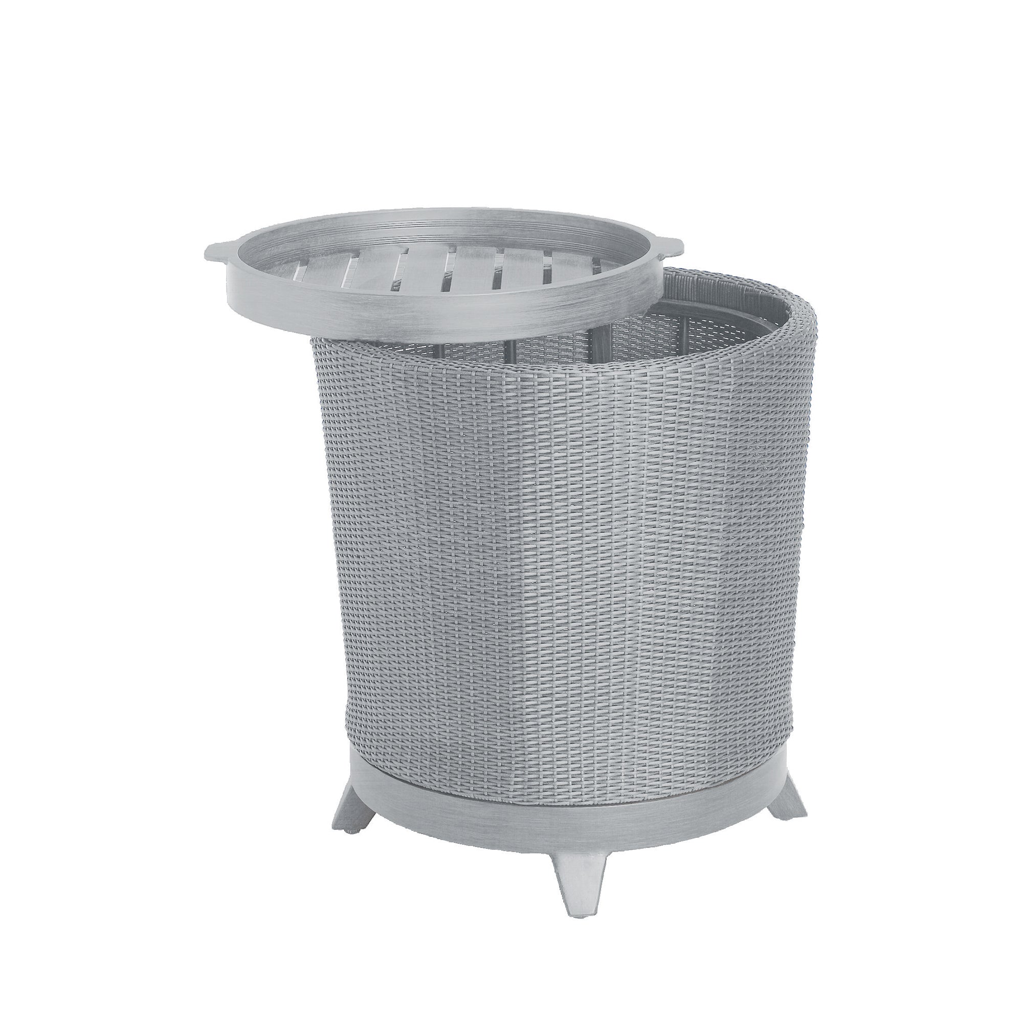 Halo Wicker 22" Round Outdoor Pedestal End Table