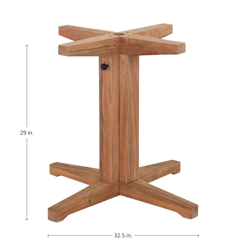 Club Teak Outdoor Dining Pedestal Base