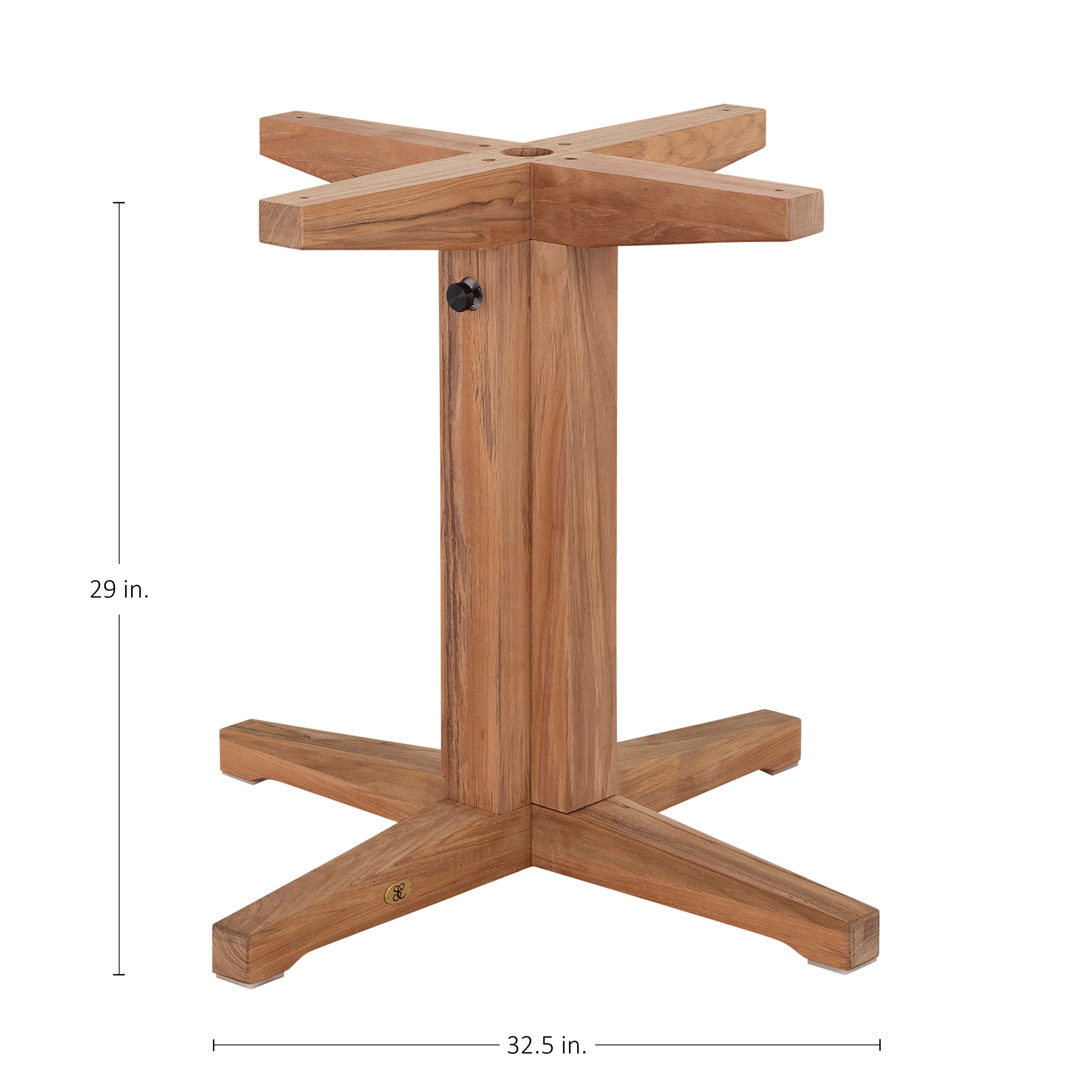 Club Teak Outdoor Dining Pedestal Base