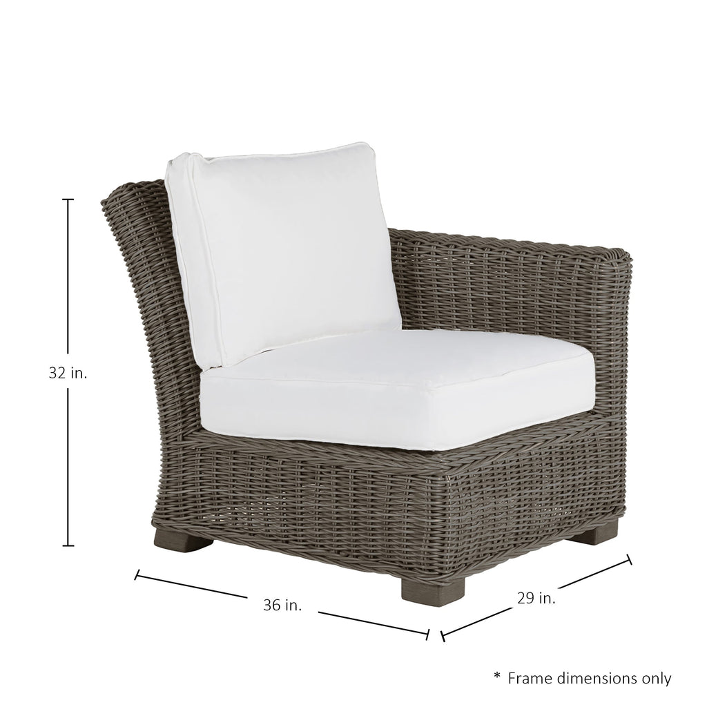 Rustic Resin Wicker Outdoor RAF Sectional Sofa